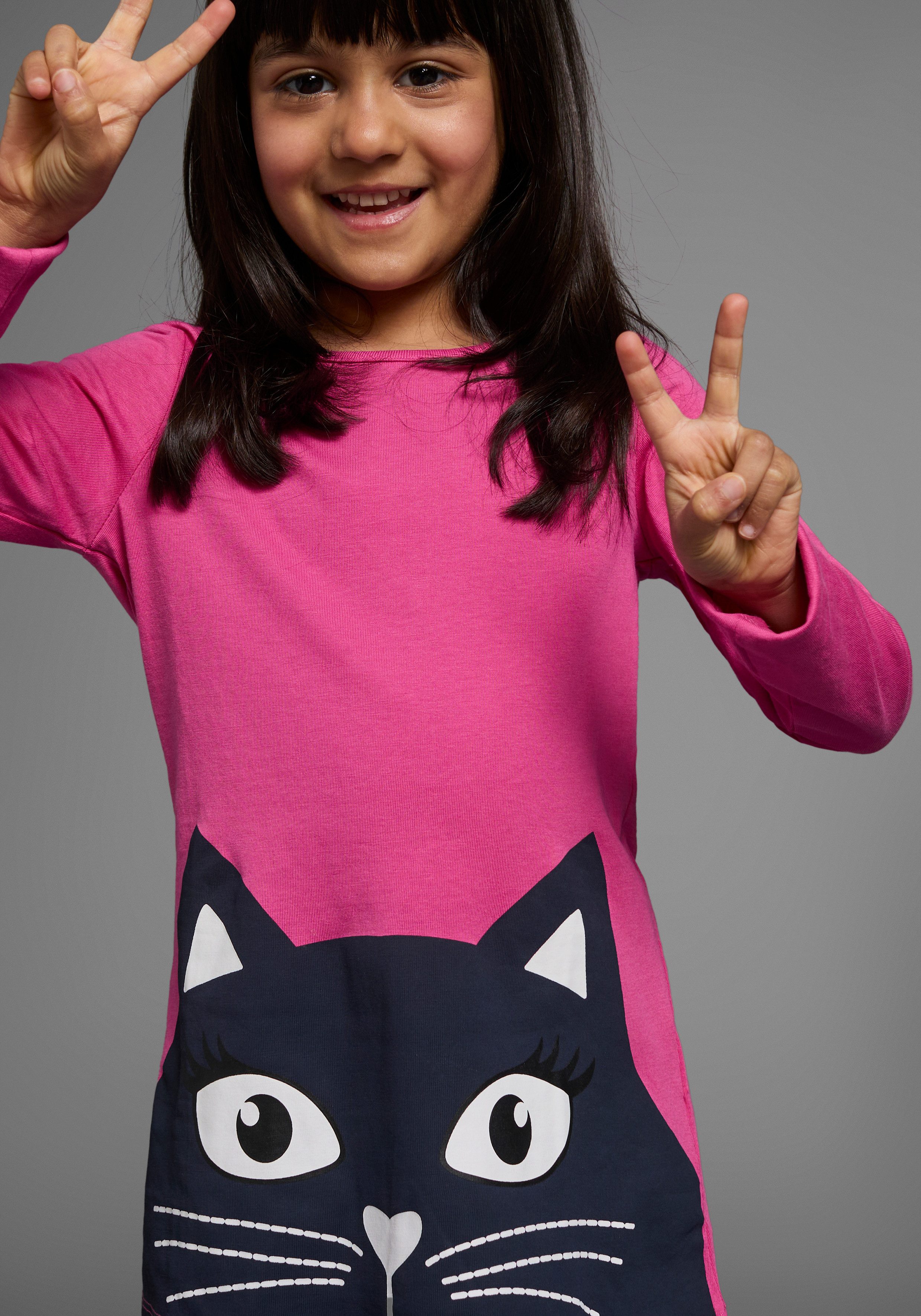 KIDSWORLD Langarmshirt für kleine Mädchen (2-tlg., 2er-Pack) Langarm, lässige Passform – Bild 4 von 5