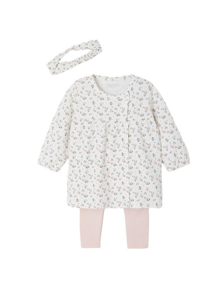 vertbaudet Kleid & Leggings Mädchen Baby Set aus Haarband, Kleid & Leggings