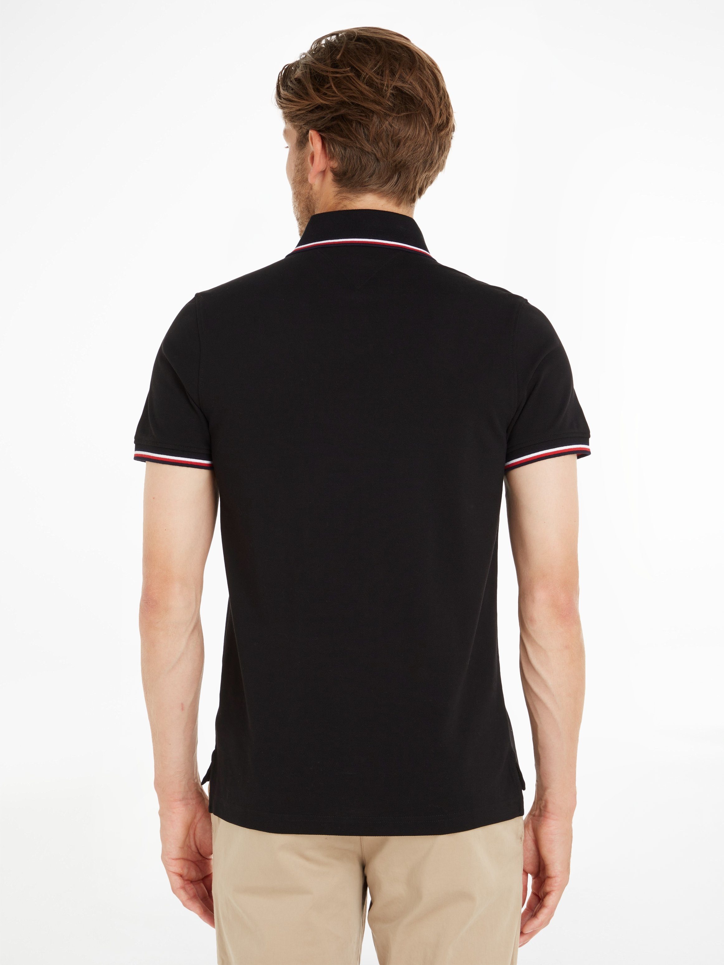 POLO black Poloshirt TOMMY TIPPED Tommy Hilfiger SLIM