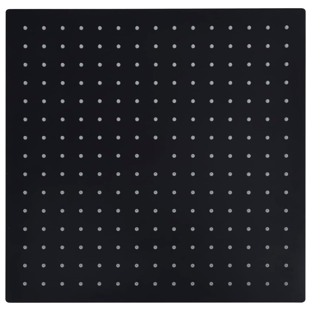 vidaXL Duschbrause 40 x 40 cm Regenbrause Edelstahl 40x40 cm Quadrat Schwarz Duschkopf Re