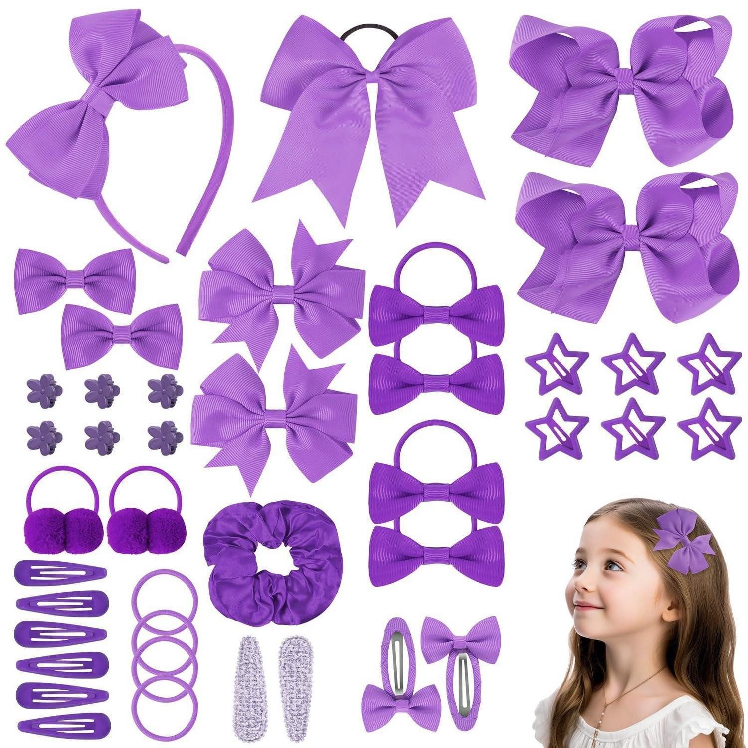 LuxusKollektion Haarstyling-Set Haarspangen & Haarreifen 77er Set Dunkelviolett