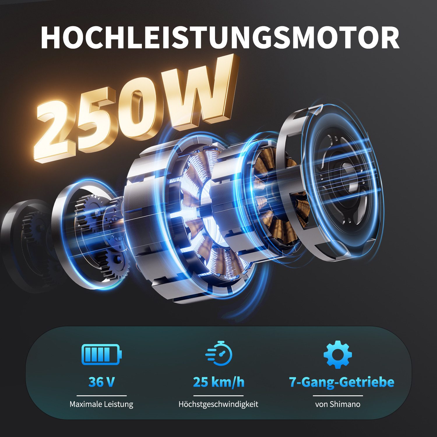 VECOCRAFT E-Bike Cityrad 28’’ Elektrofahrrad EURYBIA mit 36V 10.4Ah Damen/Herren, 7 Gang Shimano, Heckmotor, 374,4 Wh, Trekkingrad,E-Mountainbike,Pedelec, Akku bis zu 100km