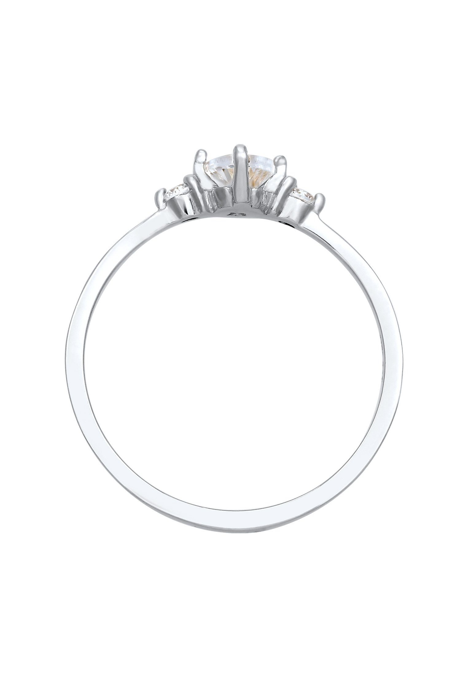 Elli Fingerring Zirkonia Oval Verlobung 925 Silber