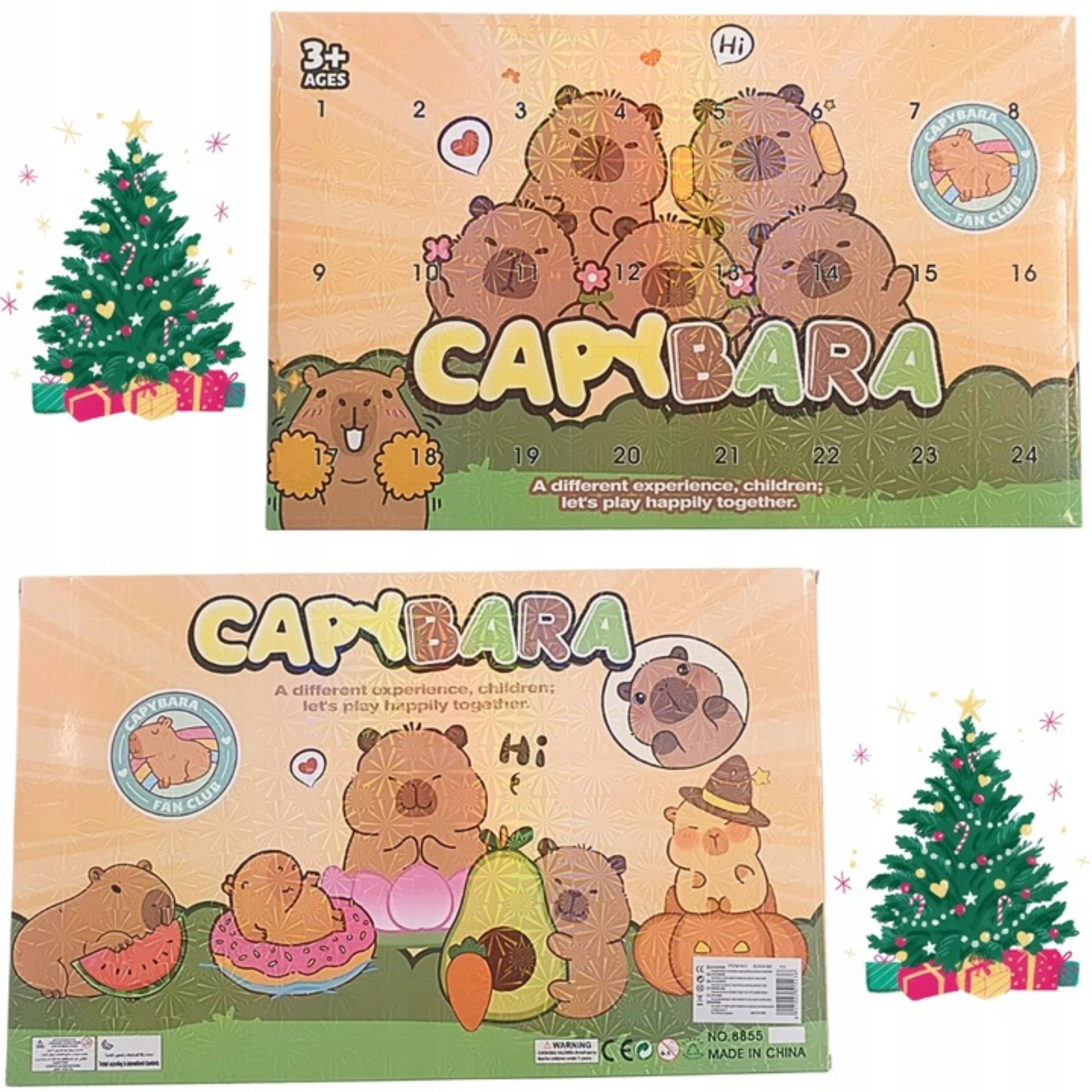 Festivalartikel Adventskalender Kapibara Adventskalender 24 Figuren Spielzeug Geschenk Weihnachten