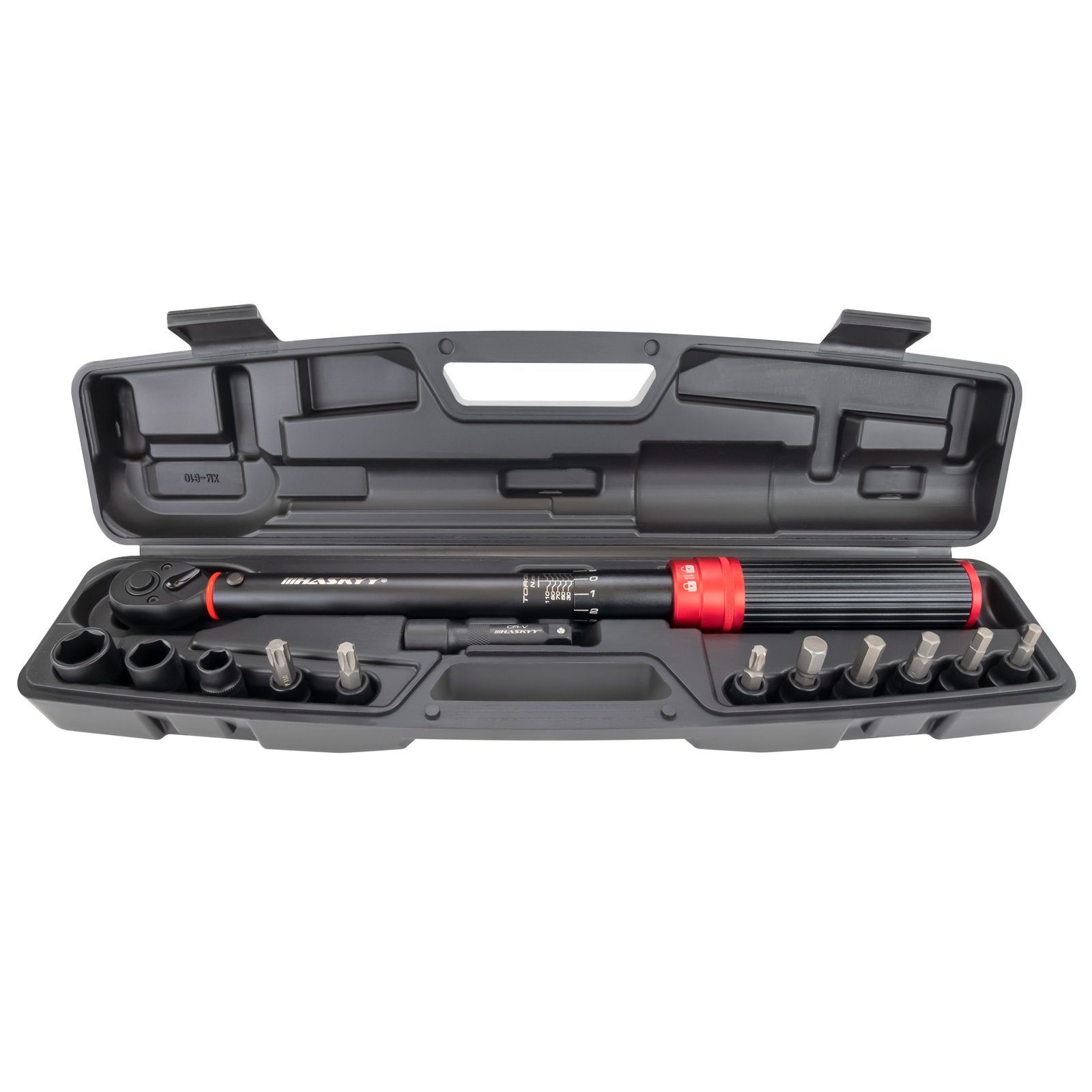 HASKYY Drehmomentschlüssel Drehmomentschlüssel 3/8" 20-120Nm Bits Torxbits Flachnüsse 75mm Verlän