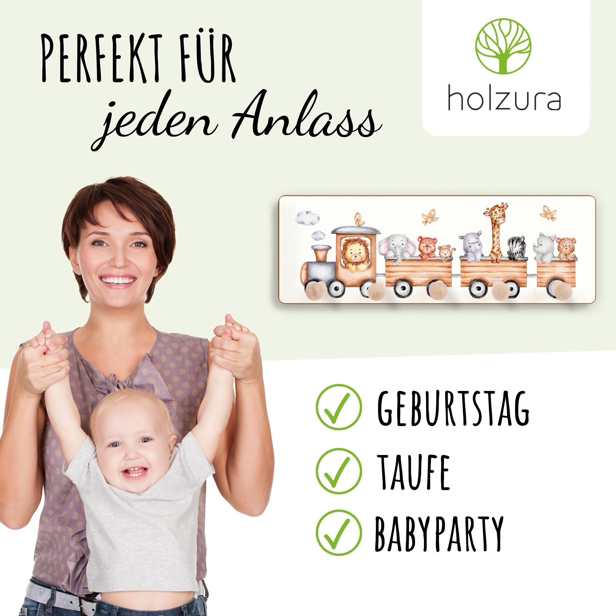 Holzura Garderobenleiste Kindergarderobe, Garderobe für Kinder – Bild 5 von 5