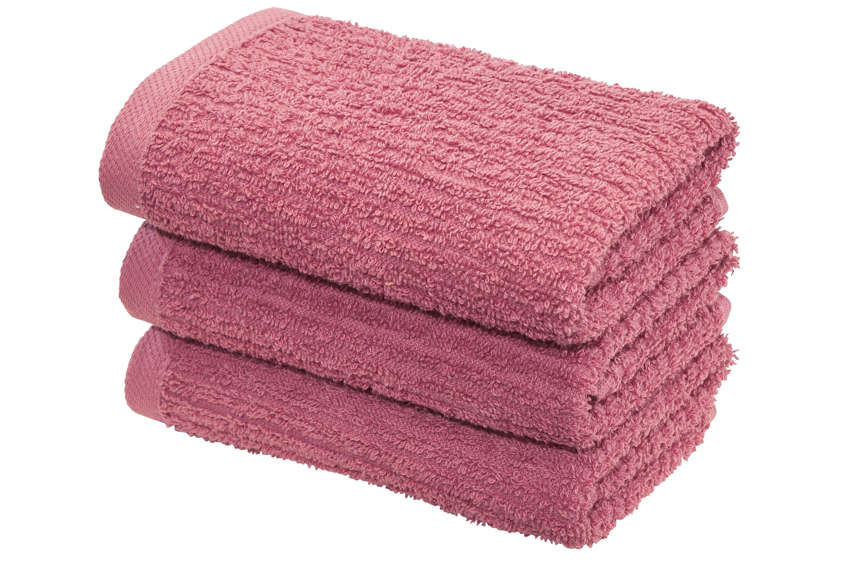 OTTO home Gästehandtücher Riva, 30x50, Premium Handtücher, 500 gr/m², Webfrottier (3-St), Hoch-Tief-Struktur, Streifen, weich, 5 Jahre Garantie