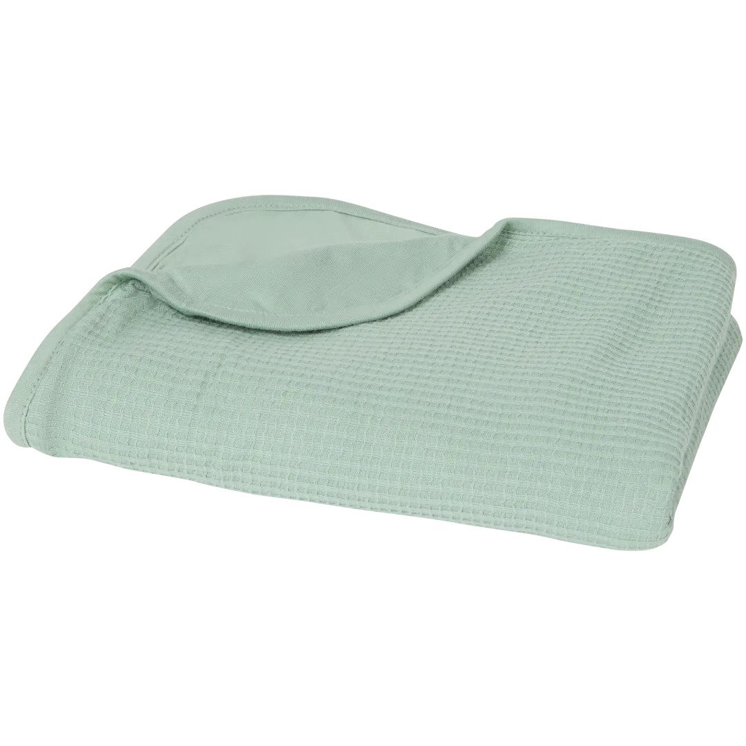Babydecke Dino Motiv, 80x100 cm, Baumwolle, Waffeloptik, Kuscheldecke, Mint Grün, soma, Wendedecke mit Waffeloptik Waffeldecke