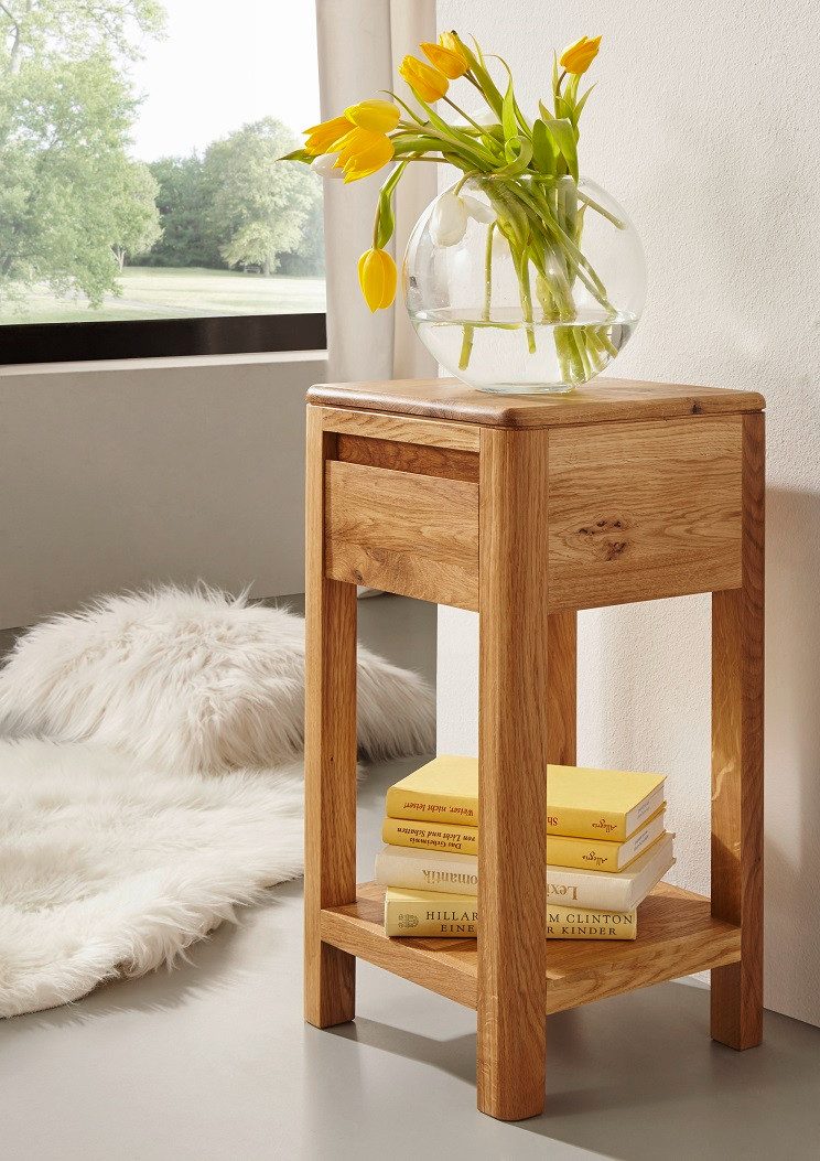 Main Möbel Blumentisch Blumensäule 30x60cm "Bayreuth" Wildeiche massiv