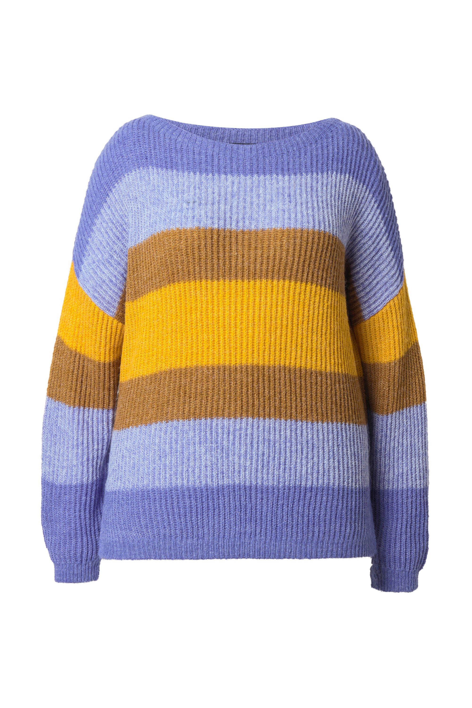 Ulla Popken Strickpullover Pullover Farbverlauf Oversized Rundhals Langarm günstig online kaufen