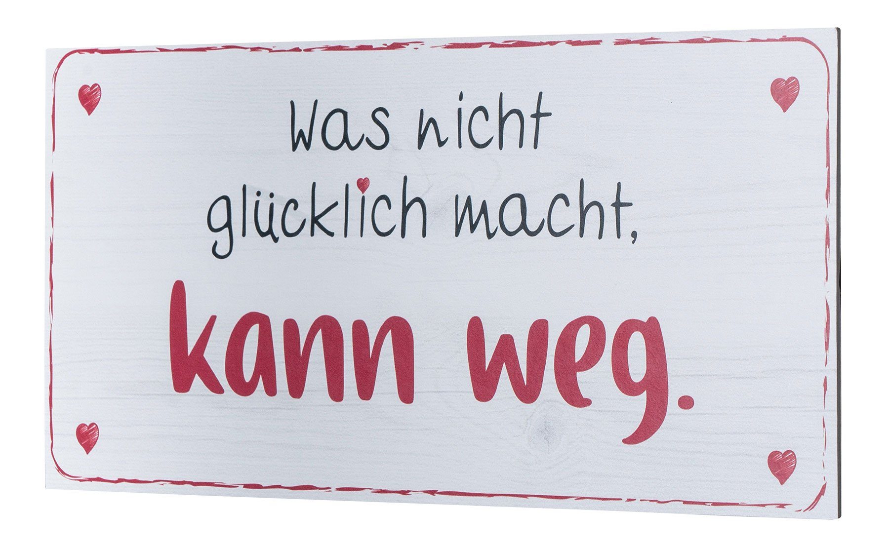 Levandeo® Wandbild, Wandbild 40x20cm Glücklich Glück günstig online kaufen