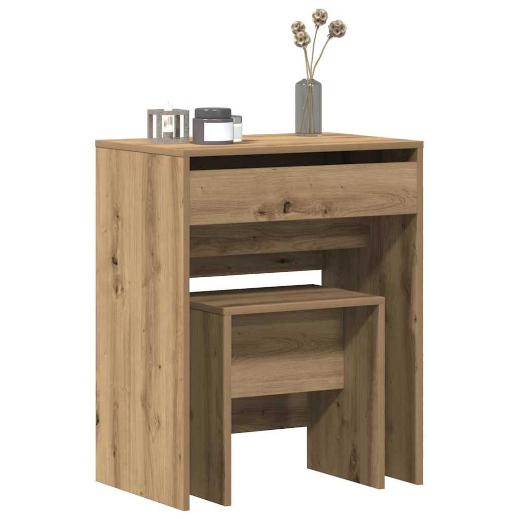 vidaXL Schminktisch Schminktisch 2 Stk. Artisan-Eiche 60 x 40 x 75 cm Holzwerkstoff (2-St)