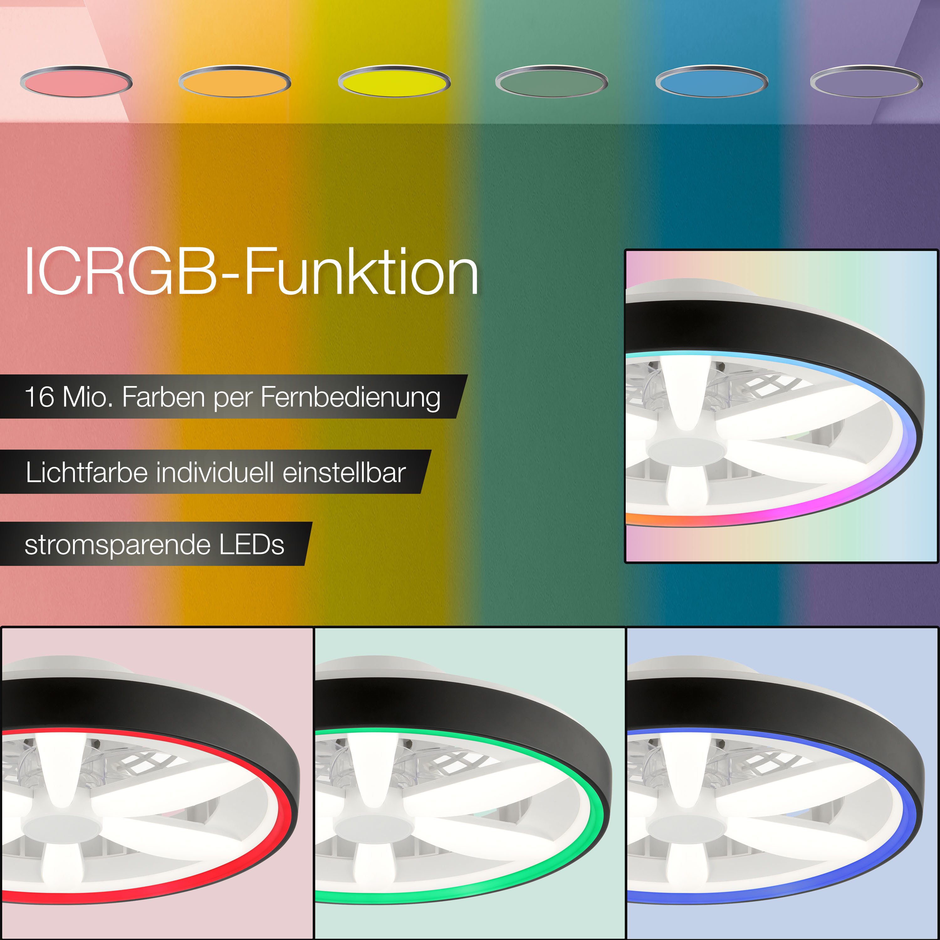 Brilliant LED Deckenleuchte Gaiano, CCT - über Fernbedienung, Dimmfunktion, günstig online kaufen