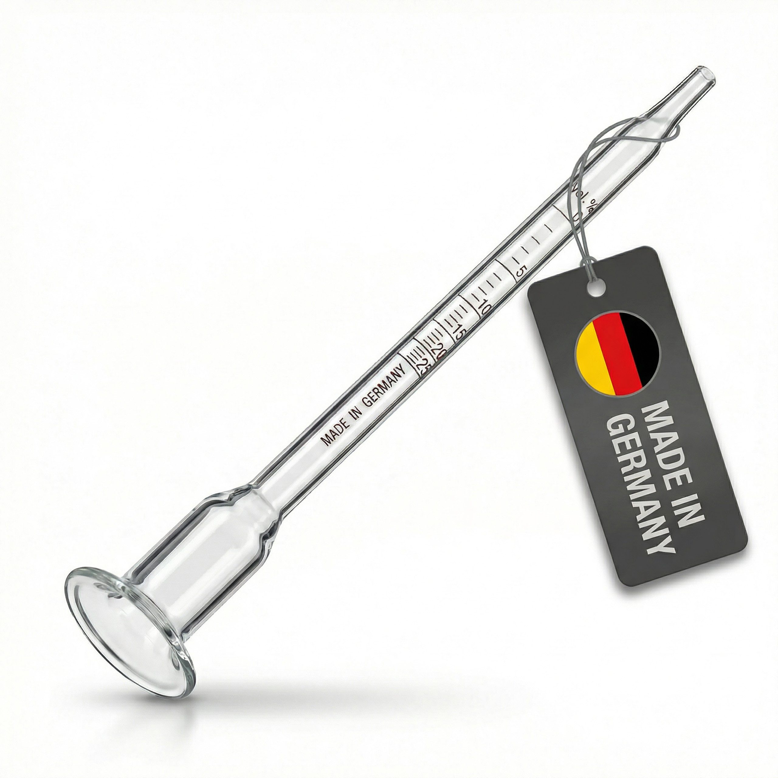 Lantelme Weinthermometer Glas Vinometer 0-25 Vol % Alkoholgehalt Alkoholprozent Wein Schnaps, Deutsche Herstellung, für Bier, Wein Herstellung eigener Getränke