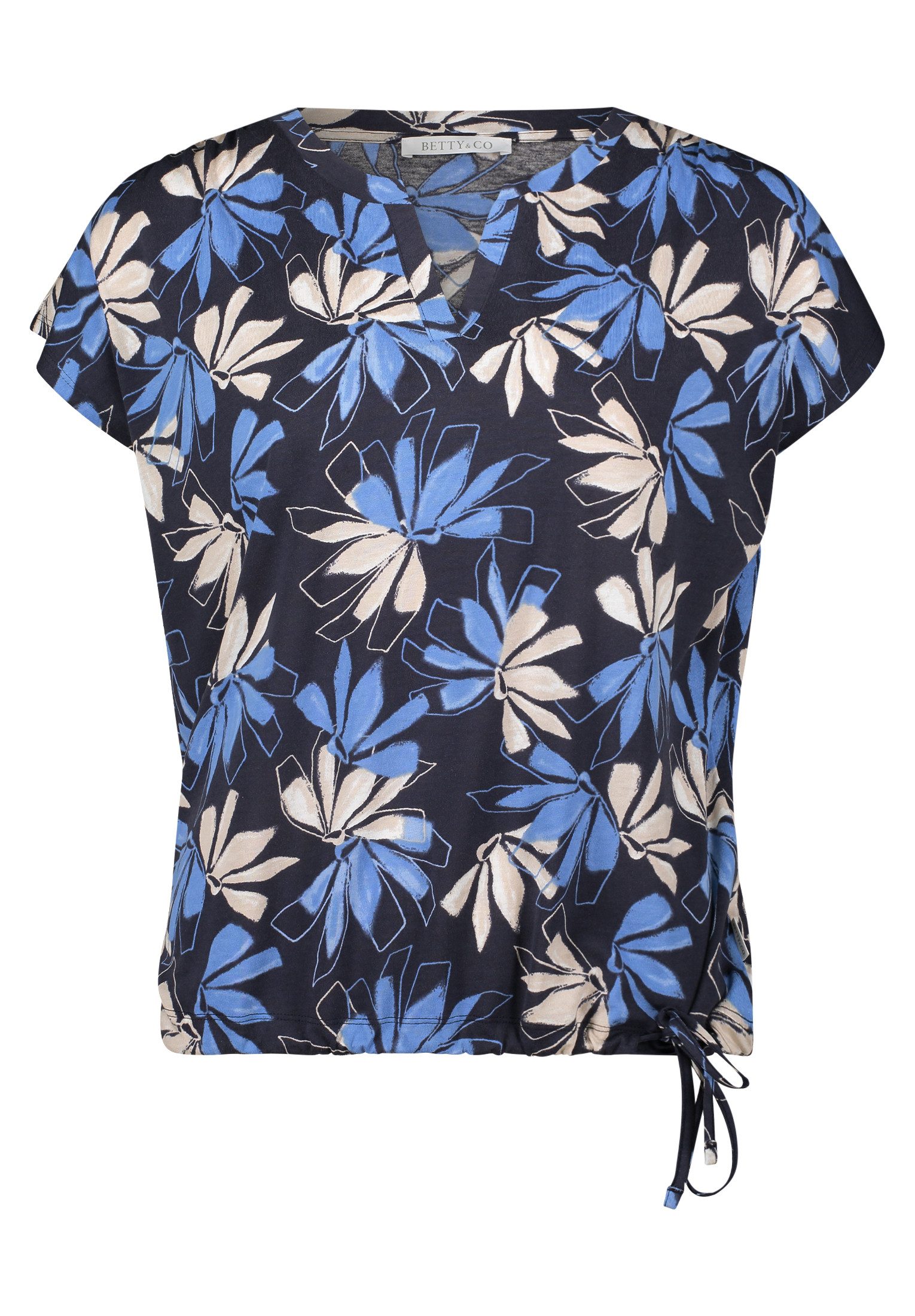 Betty&Co Kurzarmshirt "Betty & Co Damen Casual-Shirt mit Wellenstruktur", ( günstig online kaufen