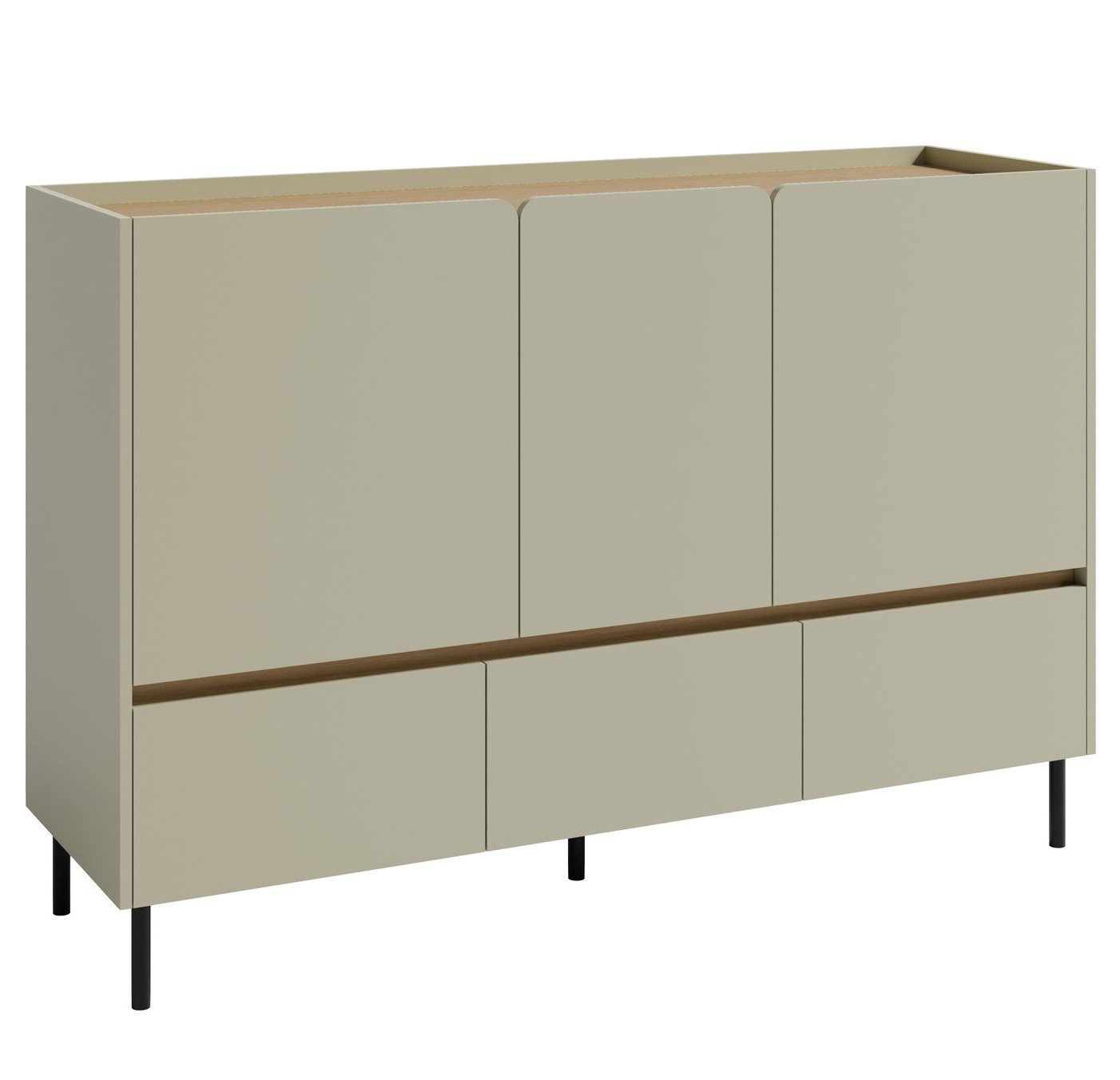 Marmex Möbel Kombikommode LUCA LC7 Sideboard 3 Schubladen 3 Türen, 150 cm