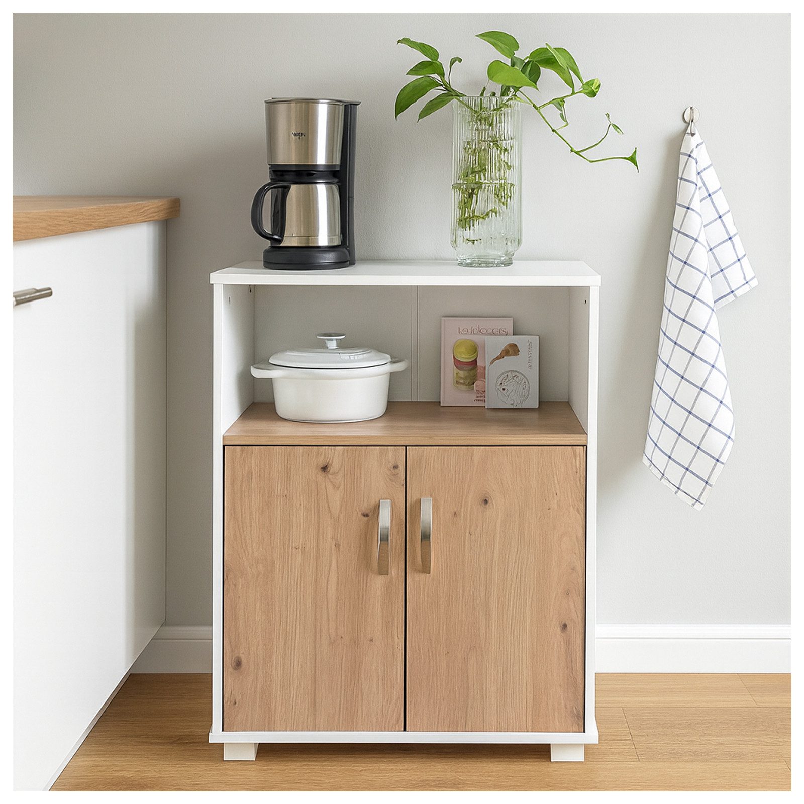 HTI-Living Beistellschrank Küchenschrank Blanca Weiß (Stück, günstig online kaufen