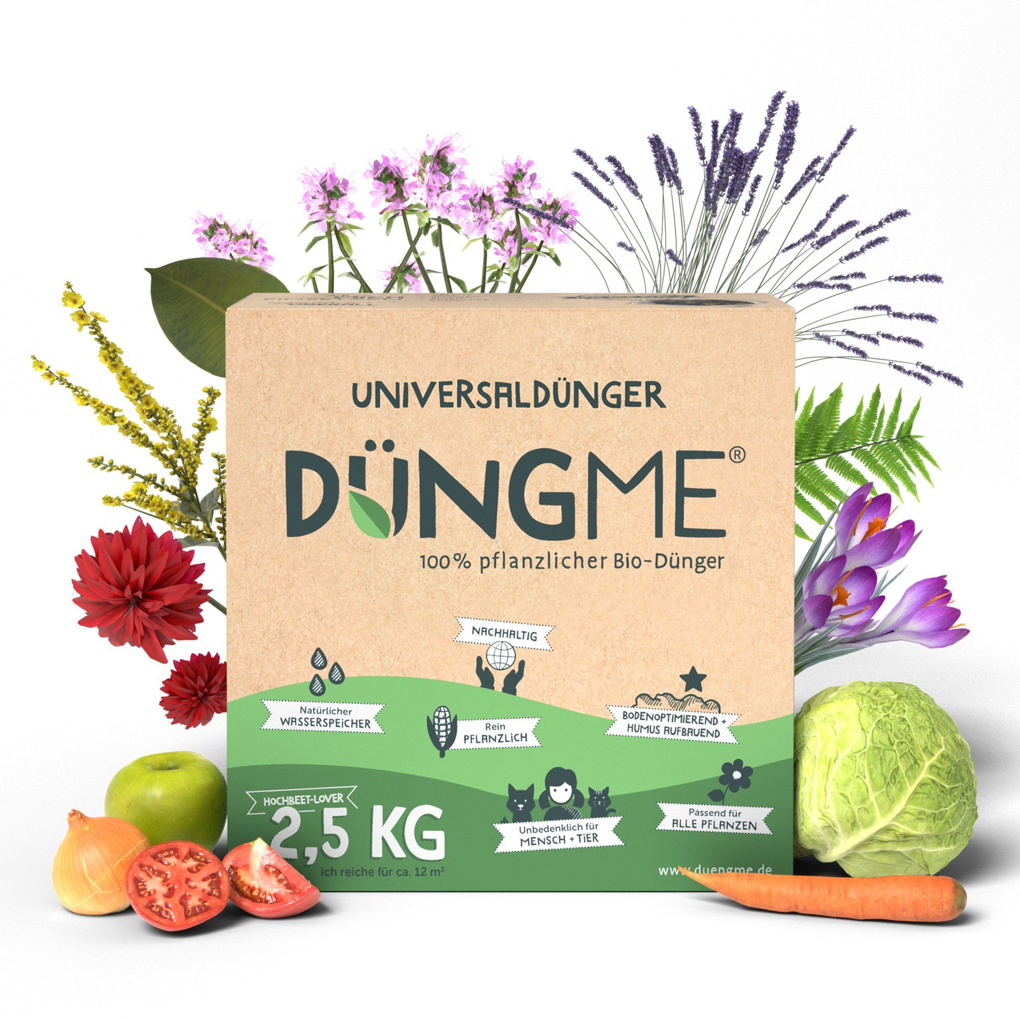 DüngMe - 100% pflanzlicher Bio-Dünger Pflanzendünger für Gartenpflanzen, Balkon- und Terassenpflanzen, Naturdünger, DüngMe ist frei von tierischen und chemischen Inhaltsstoffen.