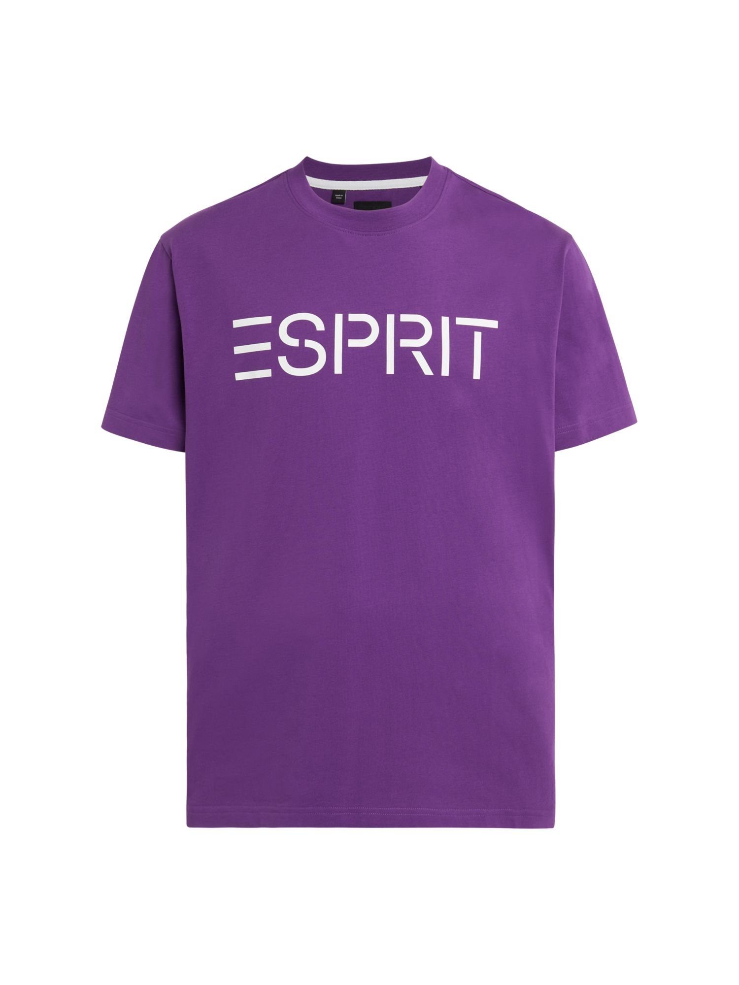 Esprit T-Shirt T-Shirt mit Logo (1-tlg) BERRY PURPLE