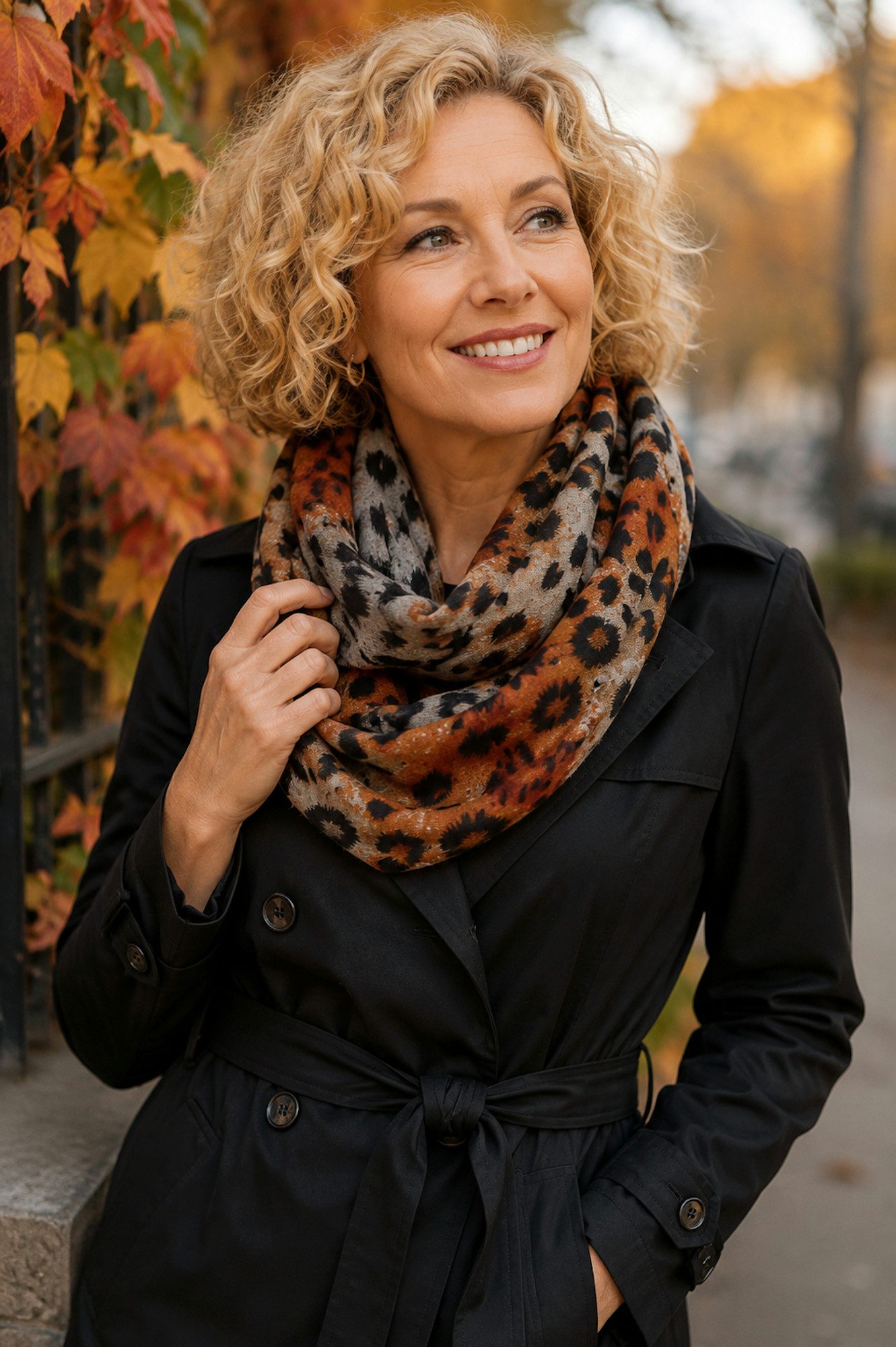 Ella Jonte Loop, weicher Loop-Schal im angesagten Leopard-Animalprint - Viskose