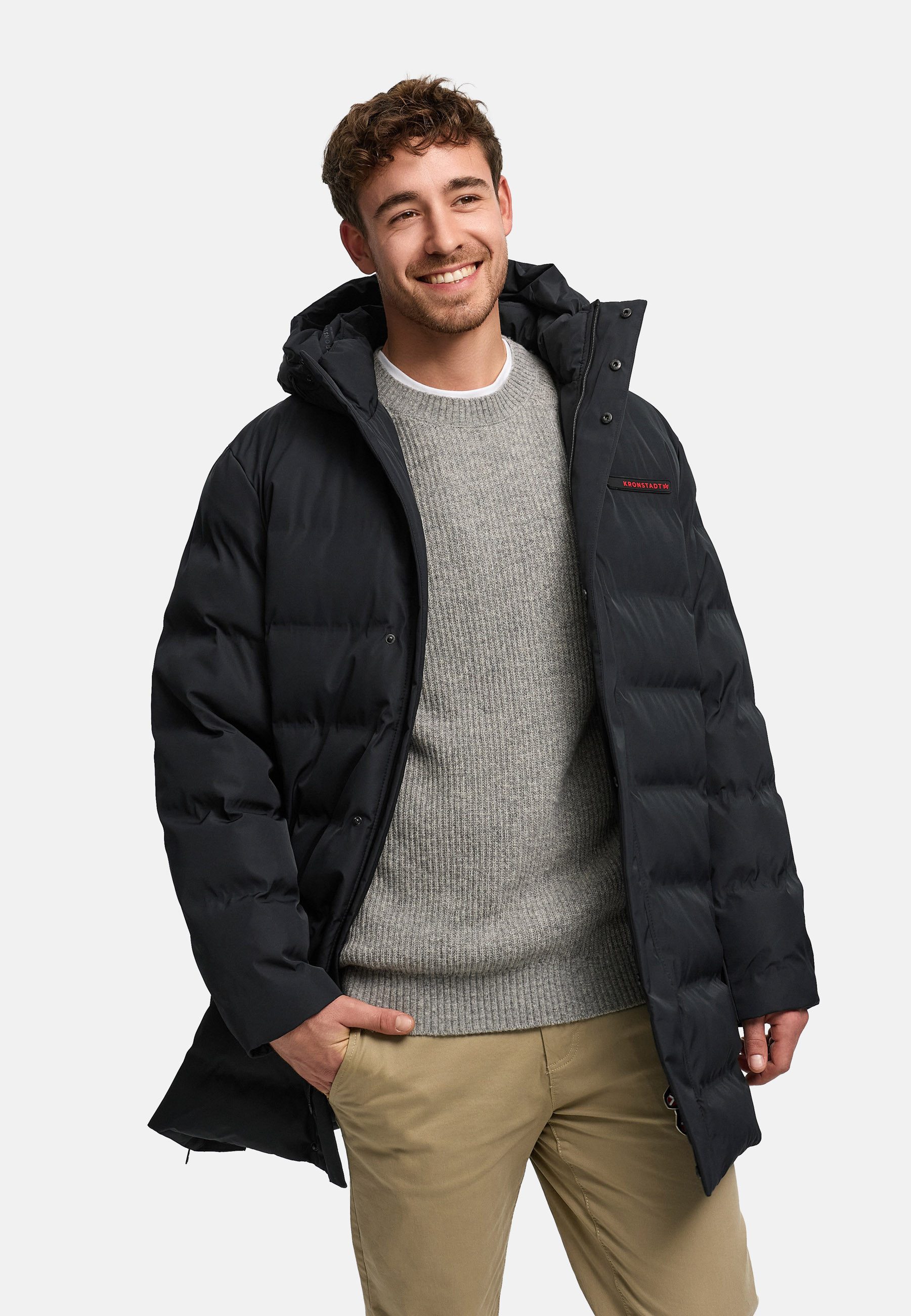 Wintermantel Herren KSBourland hood Herrenjacke Daunen-Optik