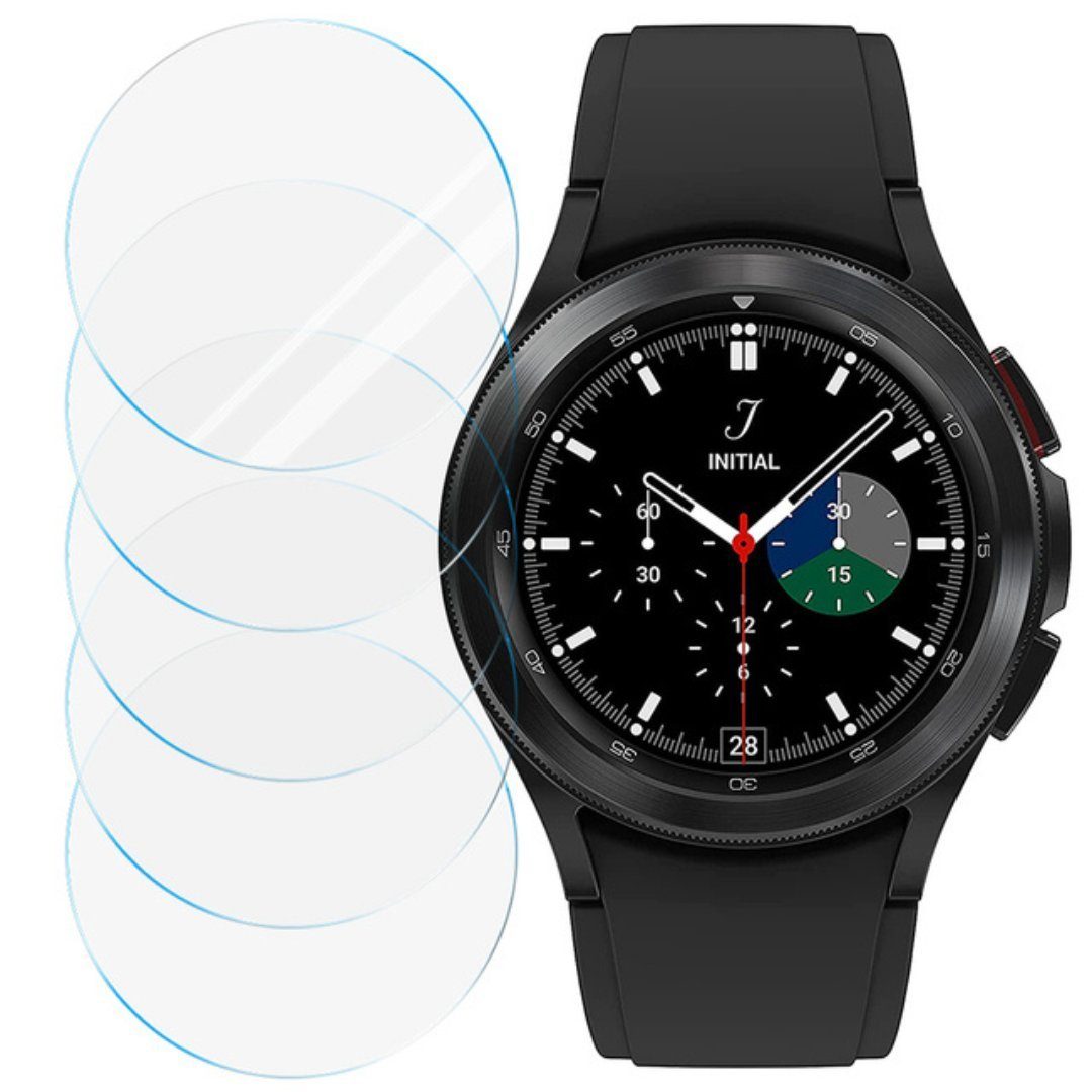 SmartUP 5X Schutzfolie Hartglas für Samsung Galaxy Watch 4 42mm Classic 9H  für Samsung Galaxy Watch 4 42mm Classic, Displayschutzglas