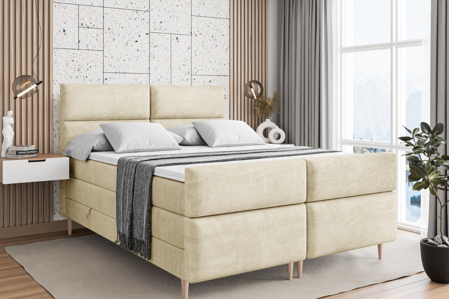 ALTDECOR Boxspringbett BOXI3-F-Z KING (Multipocket-Matratze H4, günstig online kaufen