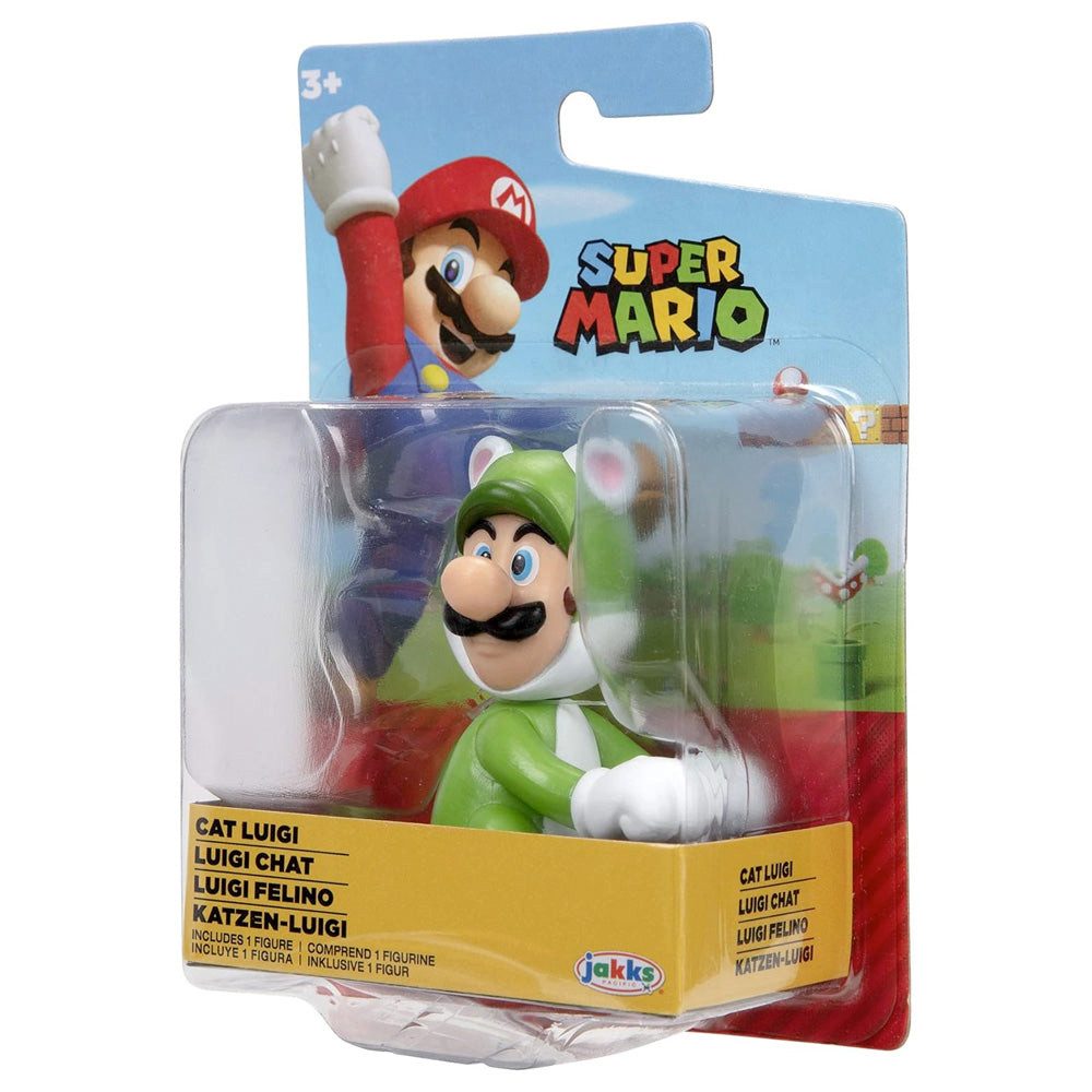 Nintendo Spielfigur Nintendo Super Mario Figur Cat Luigi, 6,5 cm