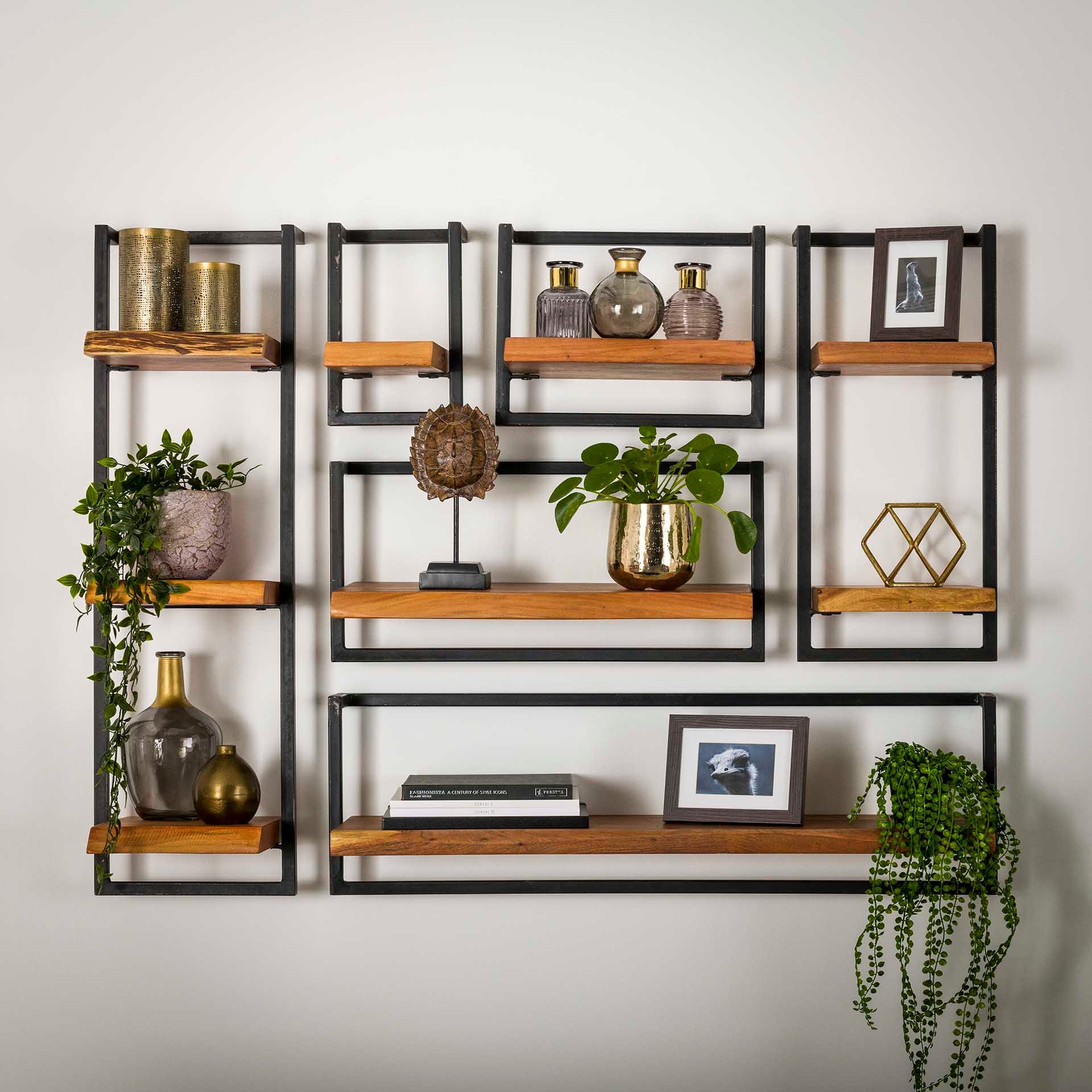 Vintagehaus Wandregal Wandregal Baumkante Edge Metall günstig online kaufen