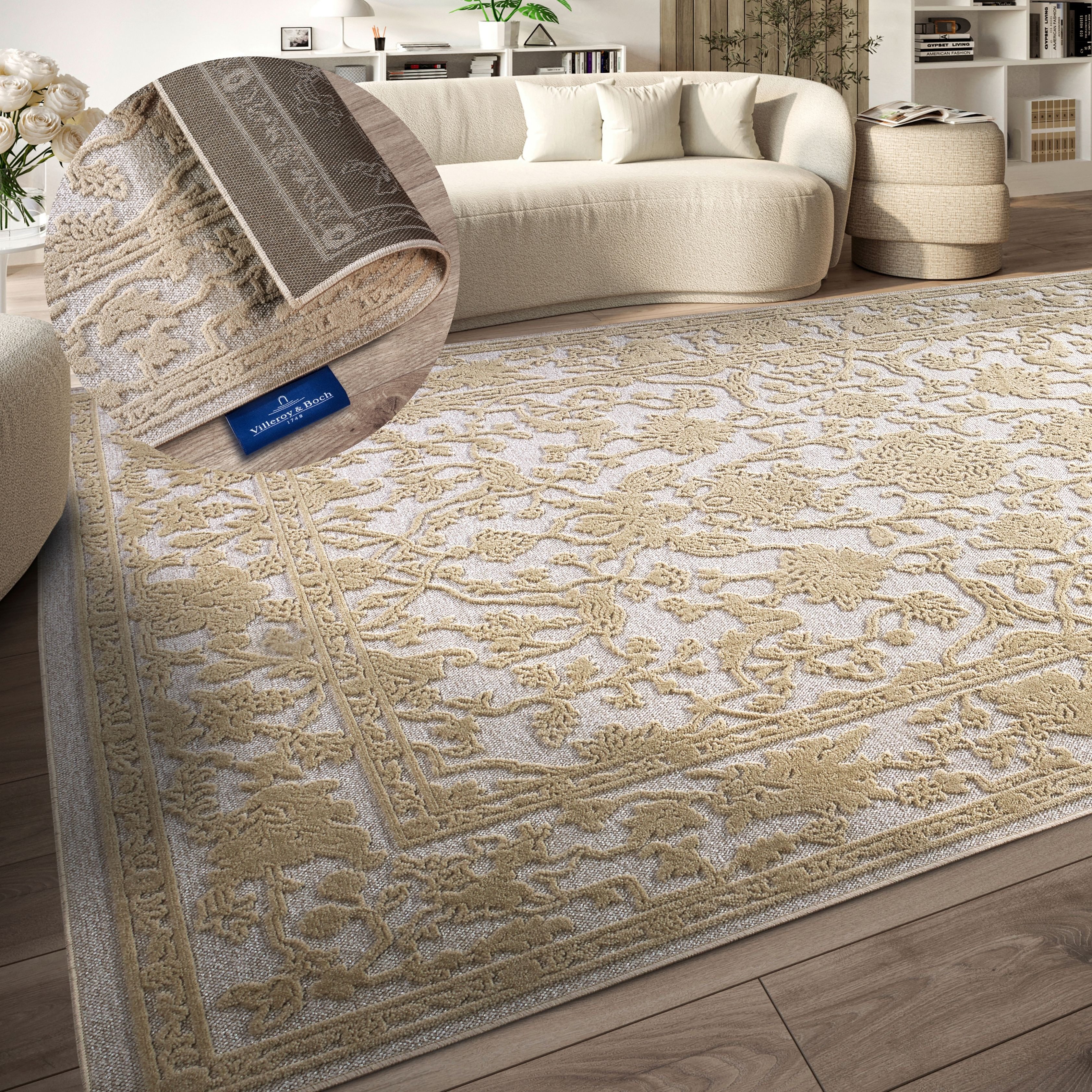 Villeroy & Boch Teppich Ambroise, rechteckig, Höhe: 5,5 mm, Wohnzimmer, Schlafzimmer, Modern, Hoch-Tief Effekt, Flur