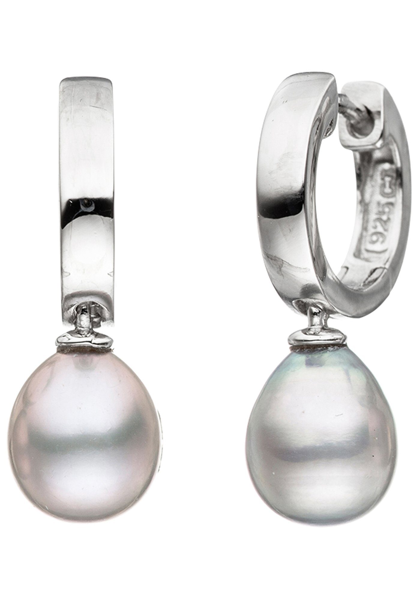 JOBO Perlenohrringe, 925 Silber mit Sü�...