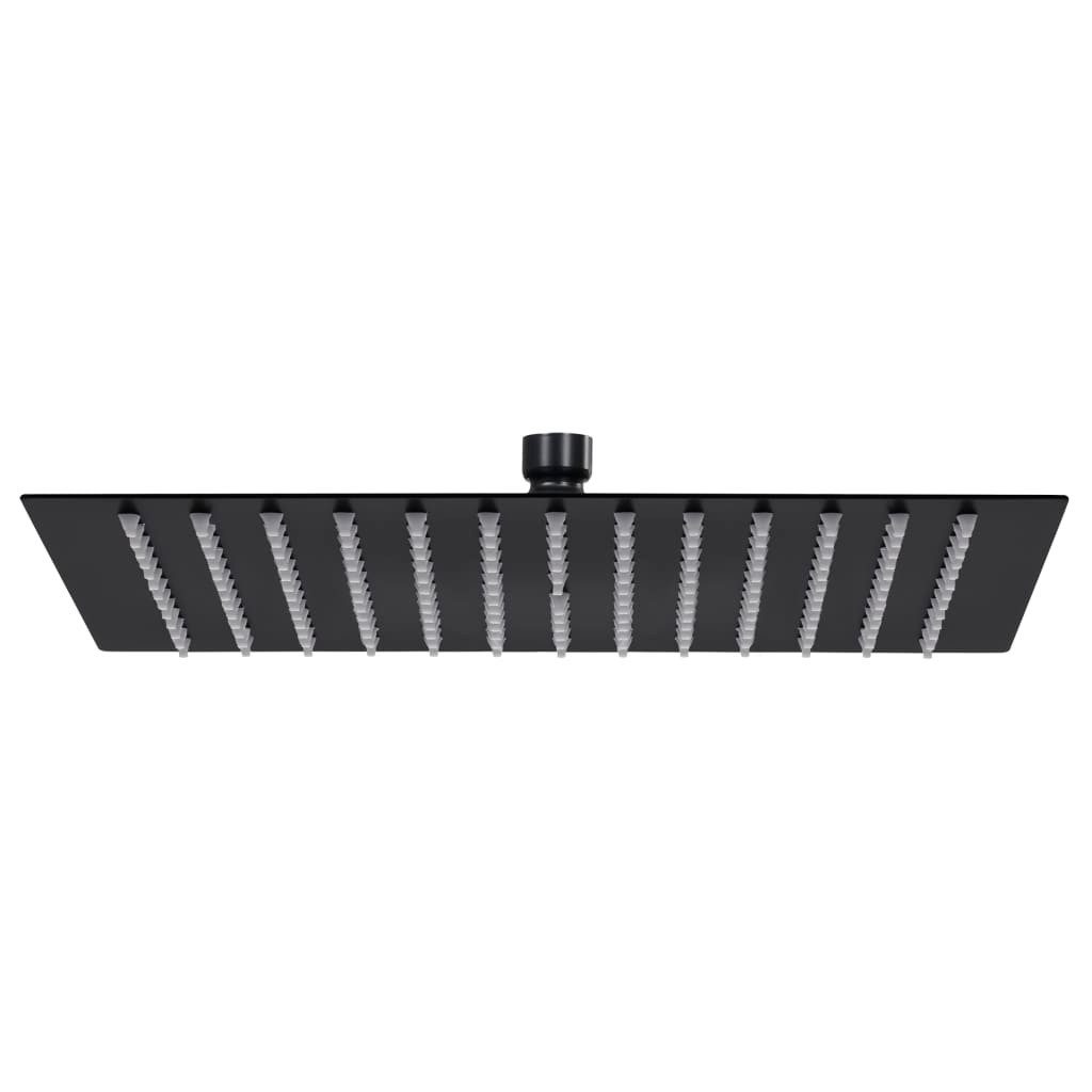 Duschbrause Regenbrause Edelstahl 40x40 cm Quadrat Schwarz Duschkopf Regendusche