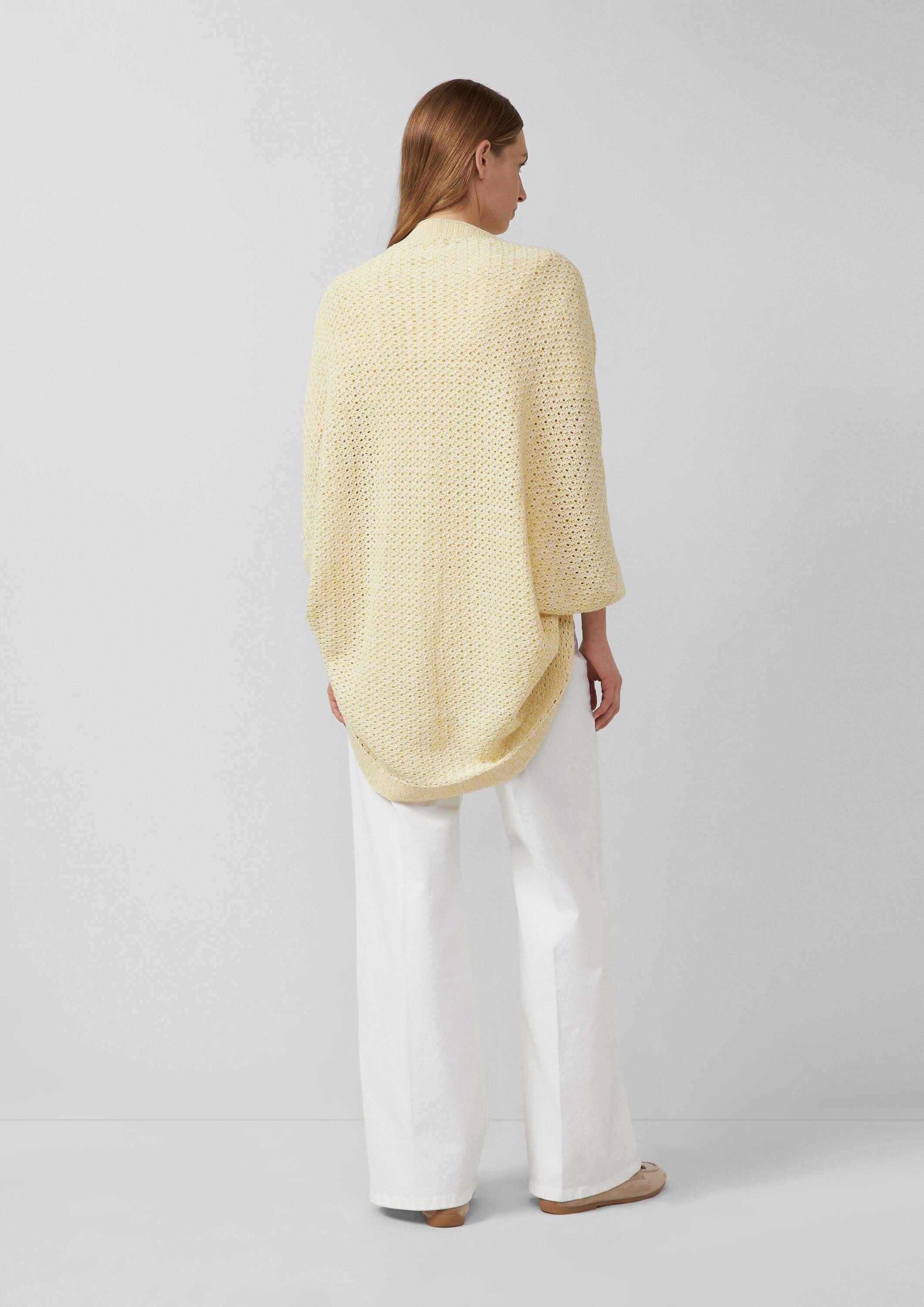 s.Oliver Poncho Indoor-Poncho Leichter Strick-Poncho aus Baumwollmix in O-Shape