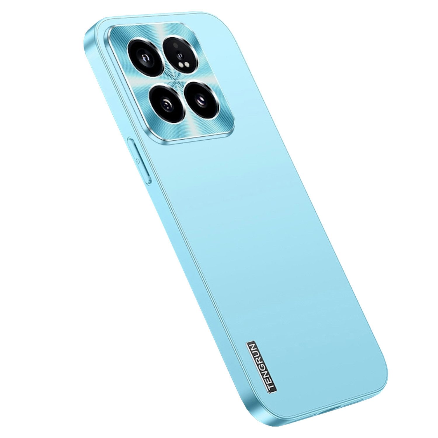 Wigento Handyhülle Für Xiaomi 14 Pro Feinmattes Metall Design Handy Schutz Hülle Case