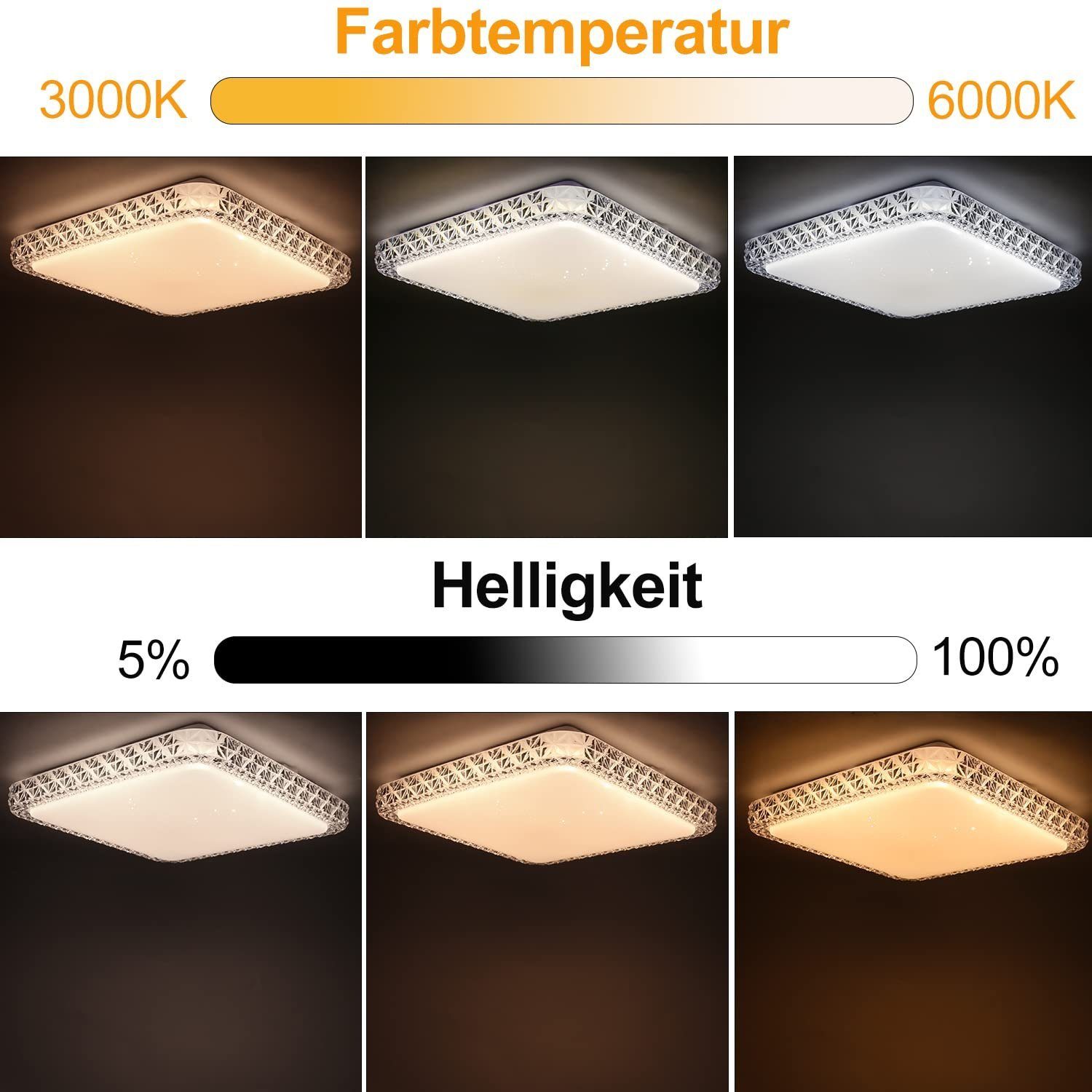 ZMH LED Deckenleuchte Sternenhimmel Dimmbar Ø30cm günstig online kaufen
