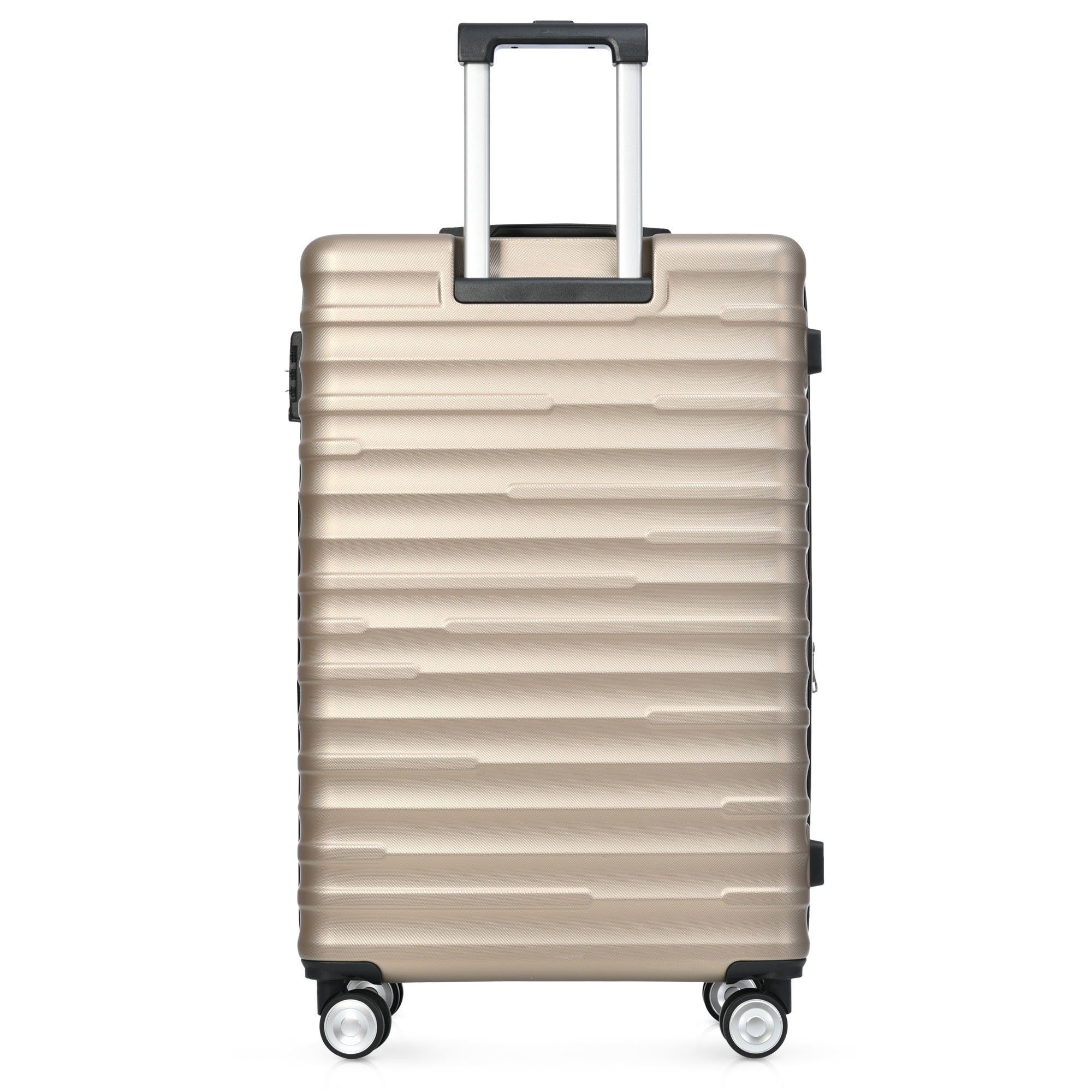 Gepäck, Hartschalenkoffer, aus Hartschalen-Trolley TSA-Zahlenschloss 4 M Reisekoffer, Doppelrollen, Gold ABS und Merax mit Check-in