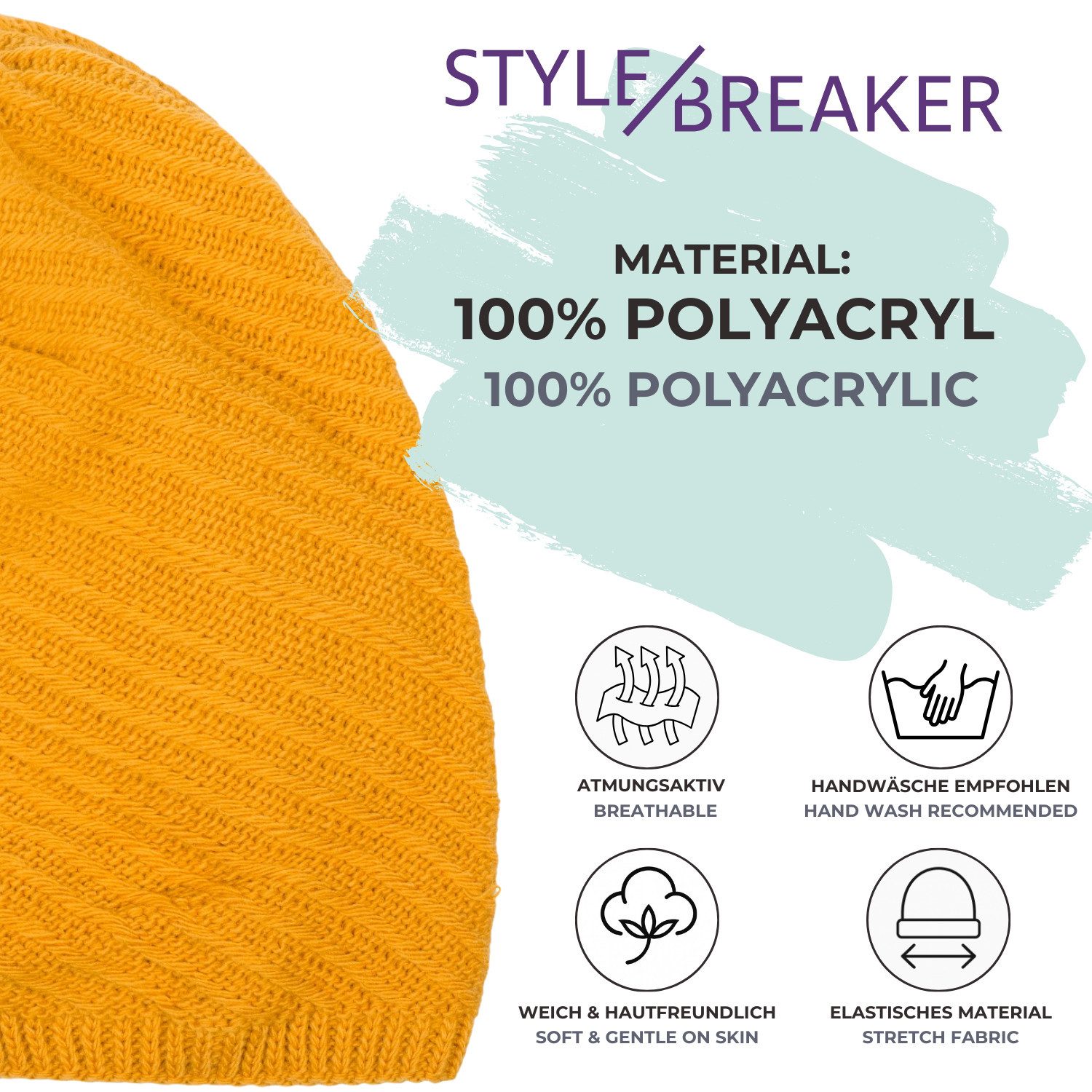 styleBREAKER Strickmütze Strick Beanie Mütze mit Thermo-Fleece (1-St) – Bild 4 von 5