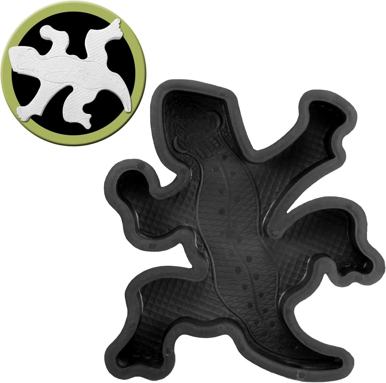 @tec Leichtbeton-Bauplatte Betonform Pflasterform Salamander, Betonform, Schalungsform, Gießform für Beton, Trittsteinplatte