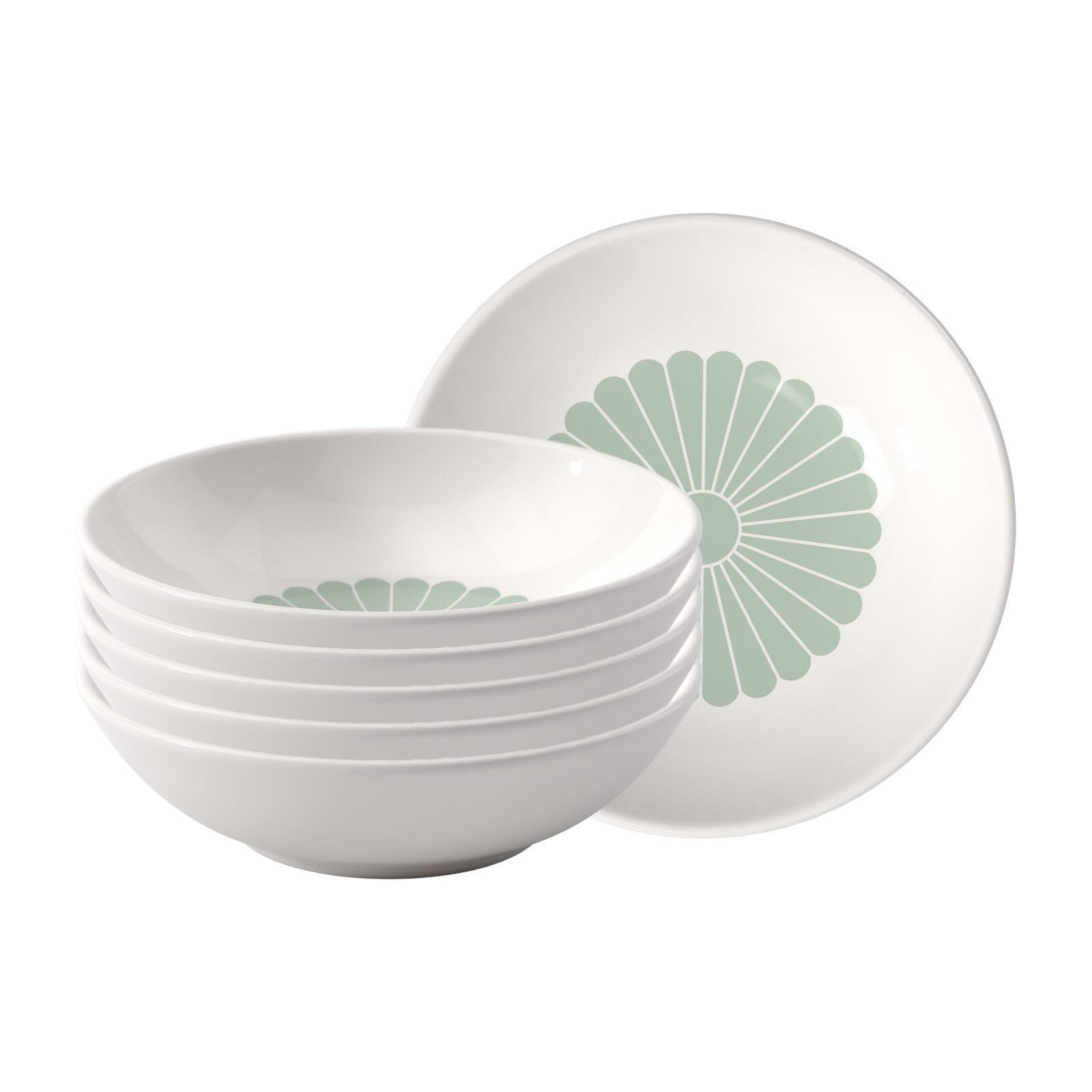 Villeroy & Boch Schale Fleur Couleur Dessertschalen ø 13,2 cm 6er Set, Porzellan, (6x Schale, 6-tlg)