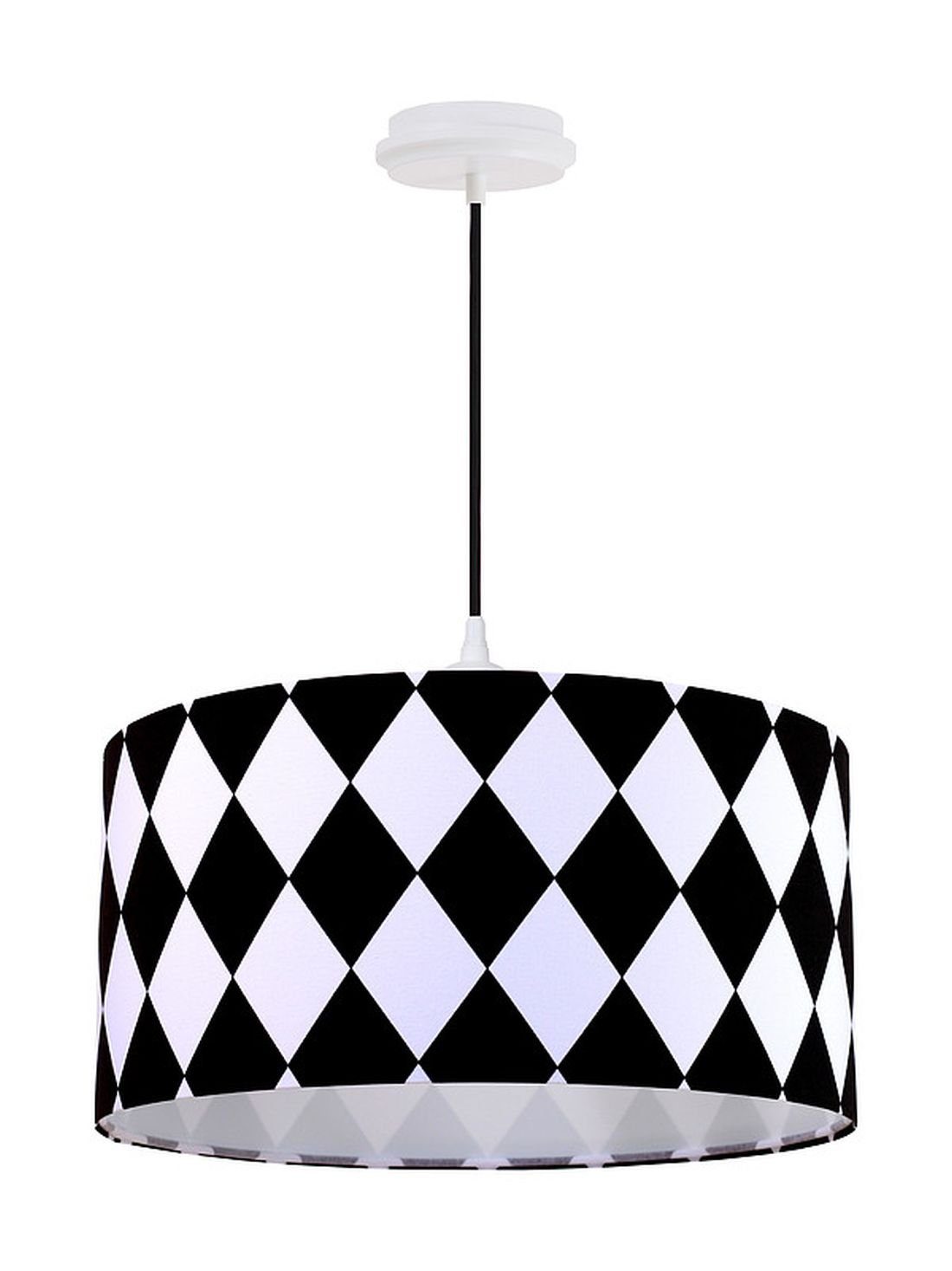 Licht-Erlebnisse Pendelleuchte ERIK, ohne Leuchtmittel, Hängeleuchte Retro Schwarz Weiß rund Esstisch Hängeleuchte Wohnzimmer