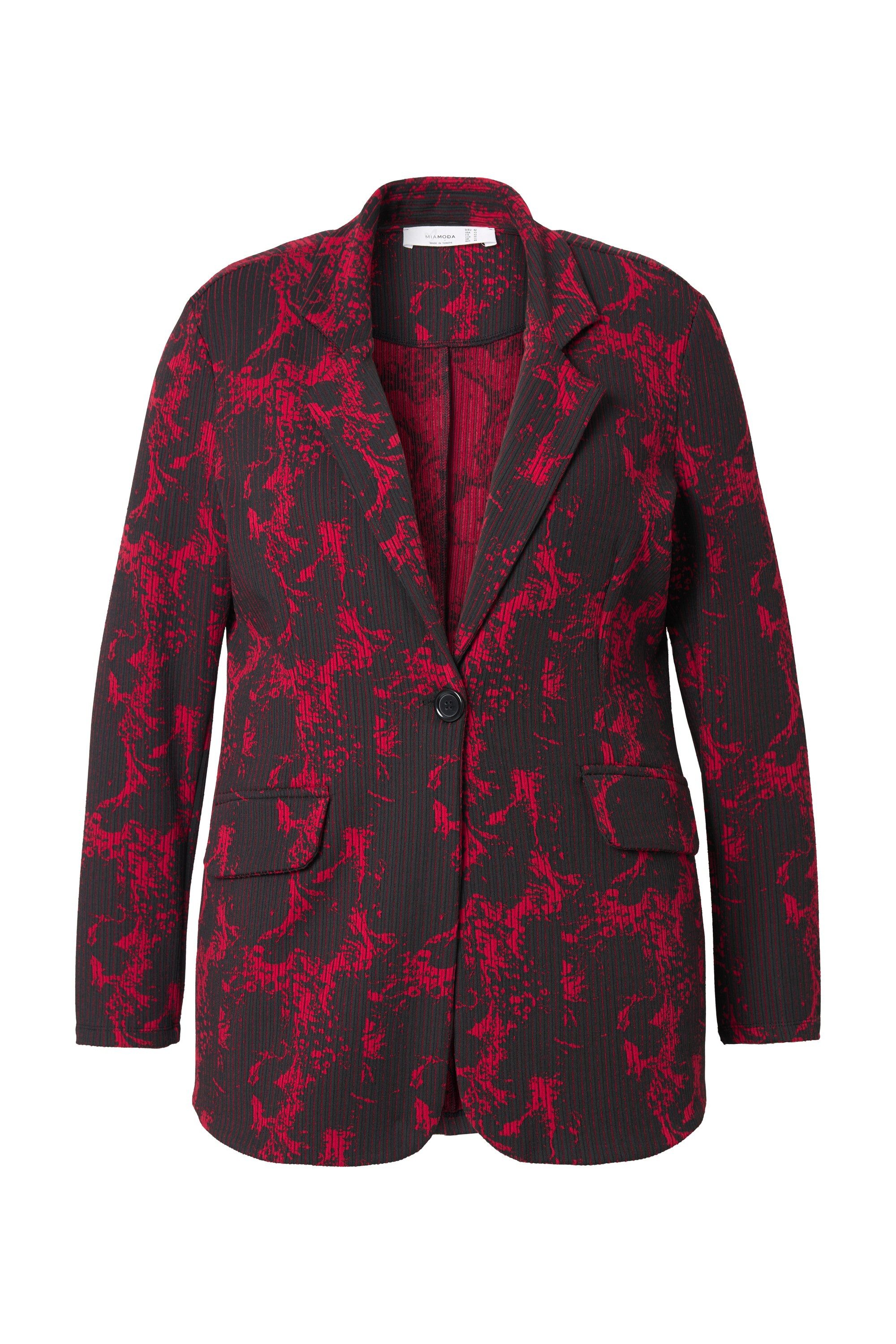 MIAMODA Blusenblazer Jerseyblazer Rippstruktur Alloverdruck günstig online kaufen