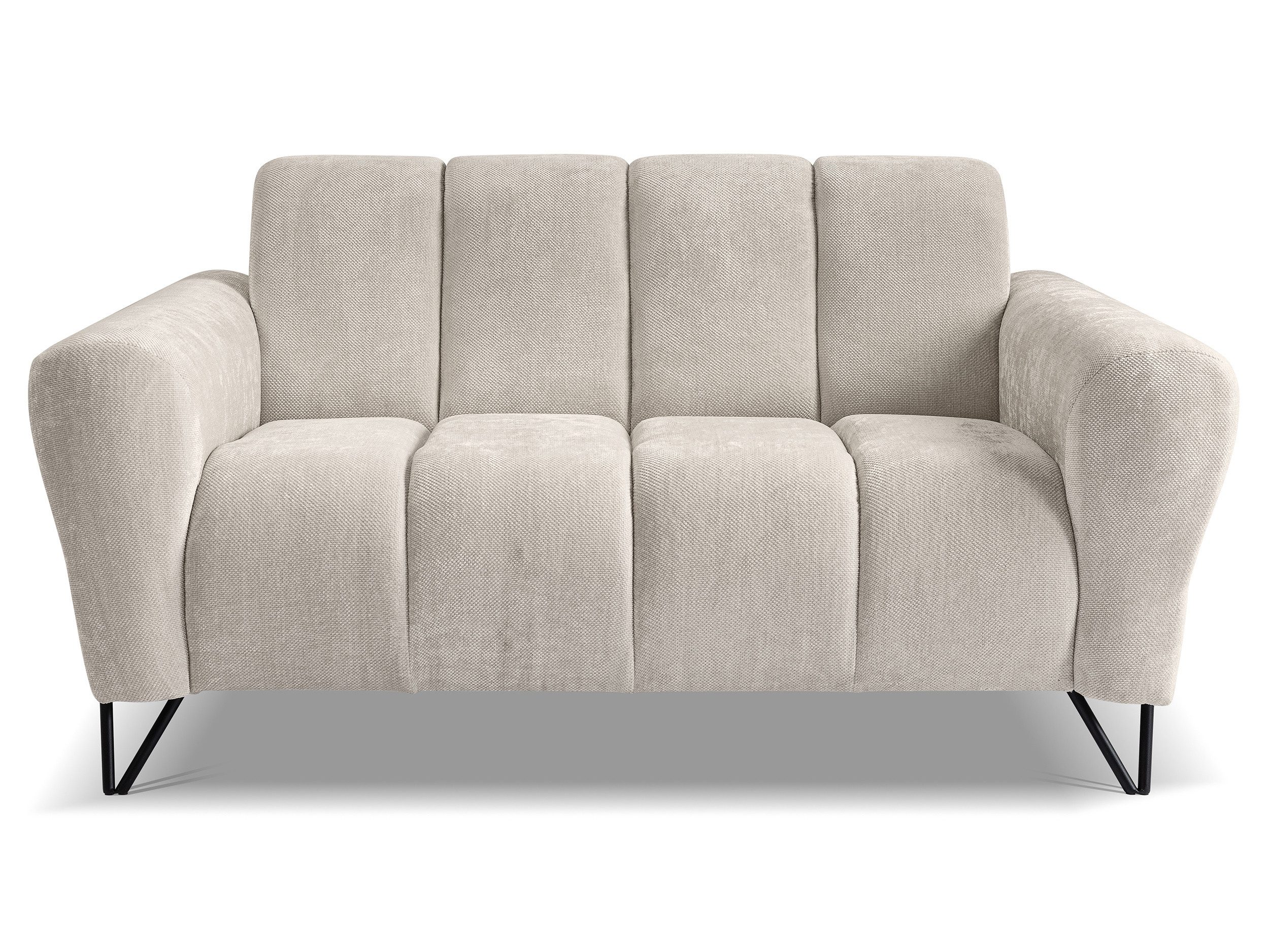 Beautysofa Sofa mit Metallbeine in Schwarz VOLARE, 2-Sitzer, viele Farbvarianten, ohne Schlaffunktion – Bild 2 von 5