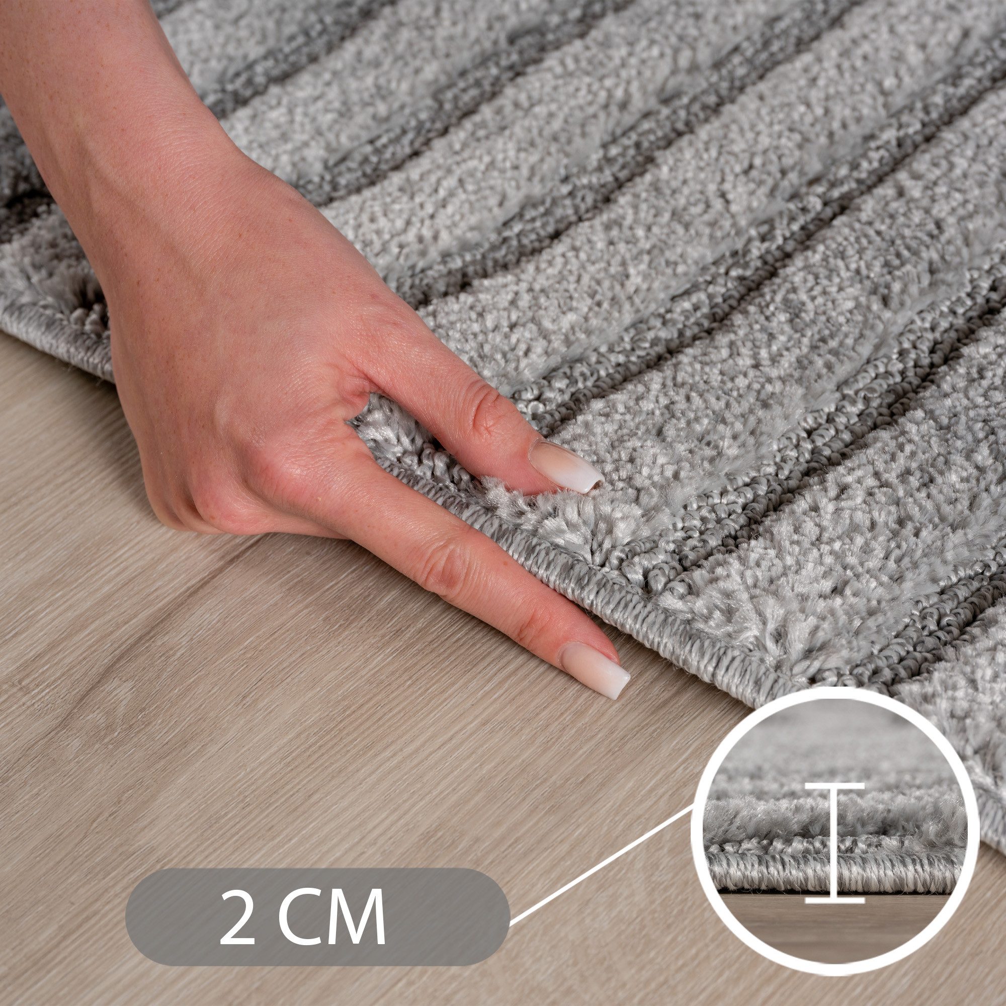 Teppium Hochflor-Teppich Boho-Design, Rechteckig, Höhe: 20 mm, Teppich Wohnzimmer Boho Design 3D Optik Skandinavische Stil
