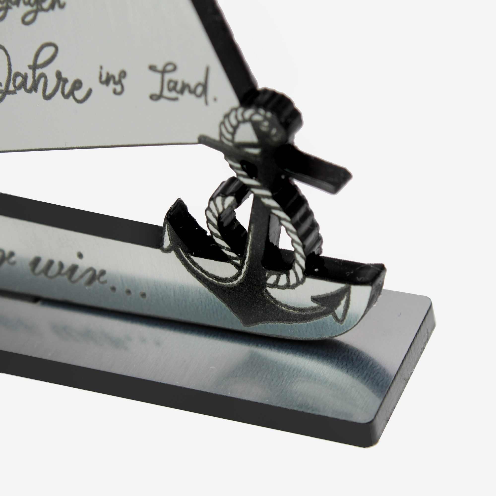 Dekolando Hochzeitskarte Silberhochzeit Geschenk 25 Jahre Schiff Silber Deko Jubiläum 9 cm – Bild 4 von 5