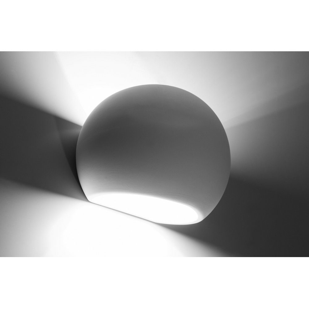 SOLLUX lighting Deckenleuchte Wandlampe ca. 1x 18x11x15 E27, Keramik GLOBE, cm Wandleuchte