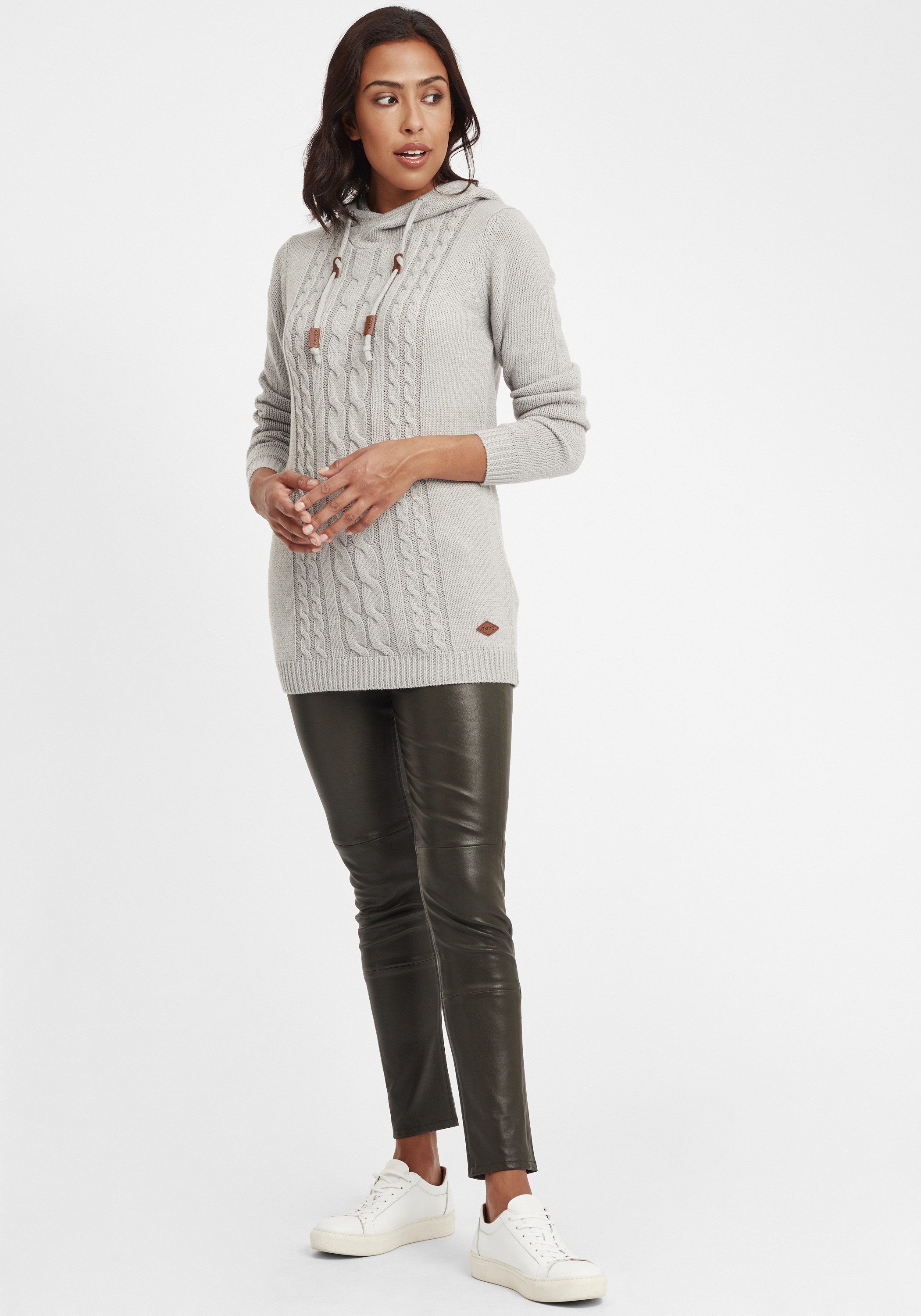 OXMO Strickpullover OXCABLE Strickpulli lang geschnitten günstig online kaufen