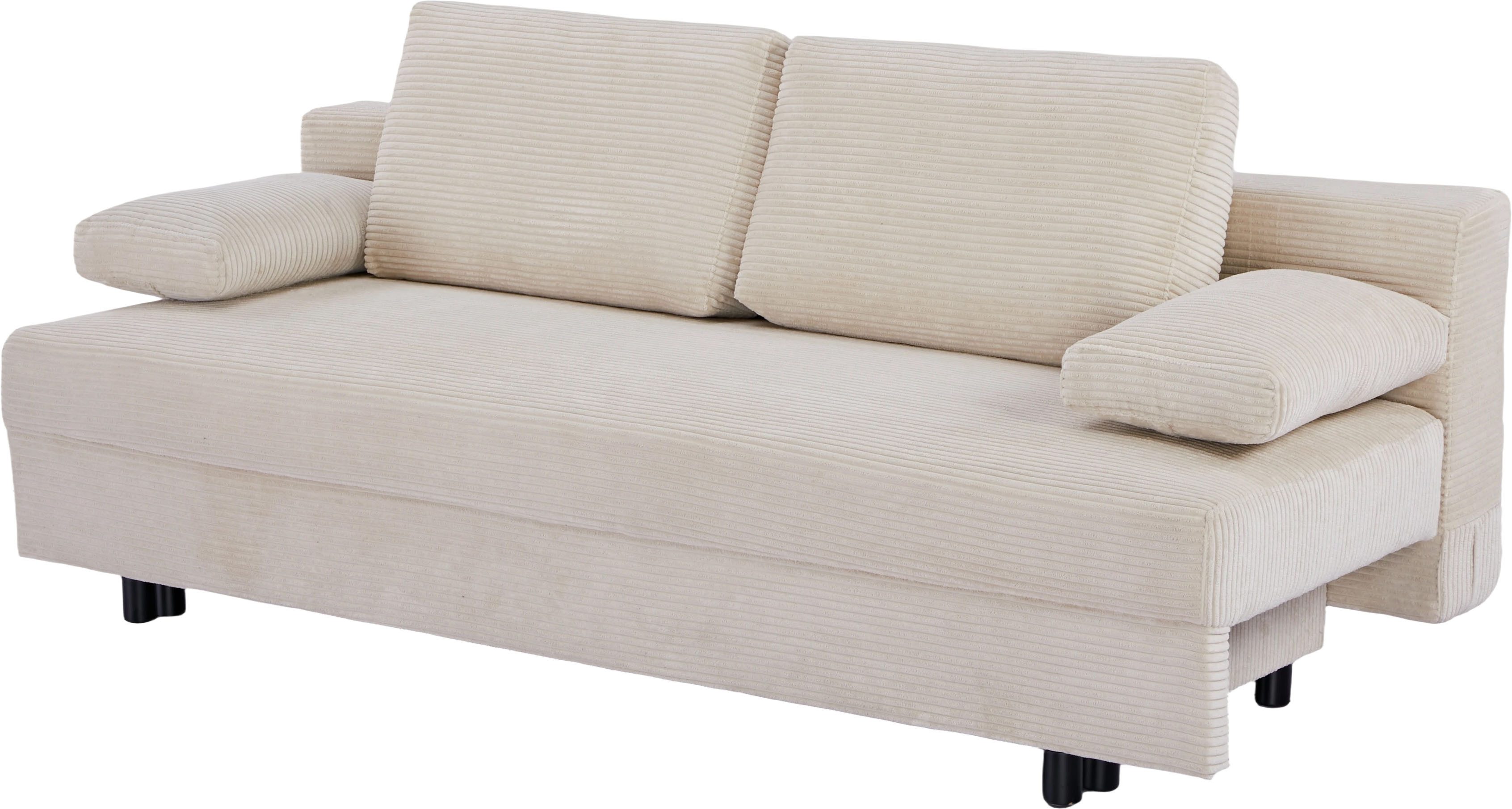 OTTO home Schlafsofa ONNIKO Cord, Breite: 192 cm, Liegefläche 121x192 cm, softer Cord-Bezug, mit Bettfunktion & Bettkasten