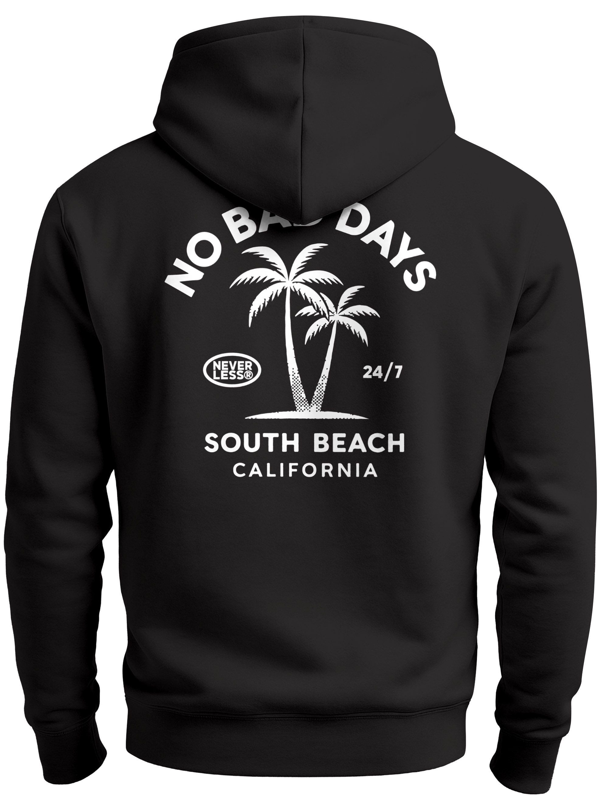 Sweatjacke Herren Sweatjacke Backprint No Bad Days Statement Zipjacke Zip-Hoodie
