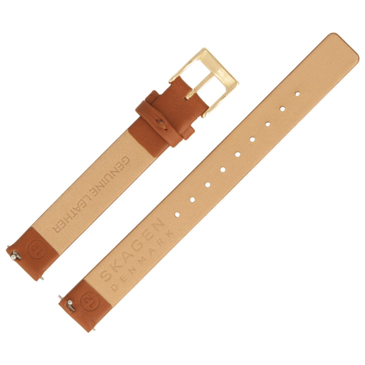 SKAGEN Uhrenarmband 12mm Leder Braun SKW2147