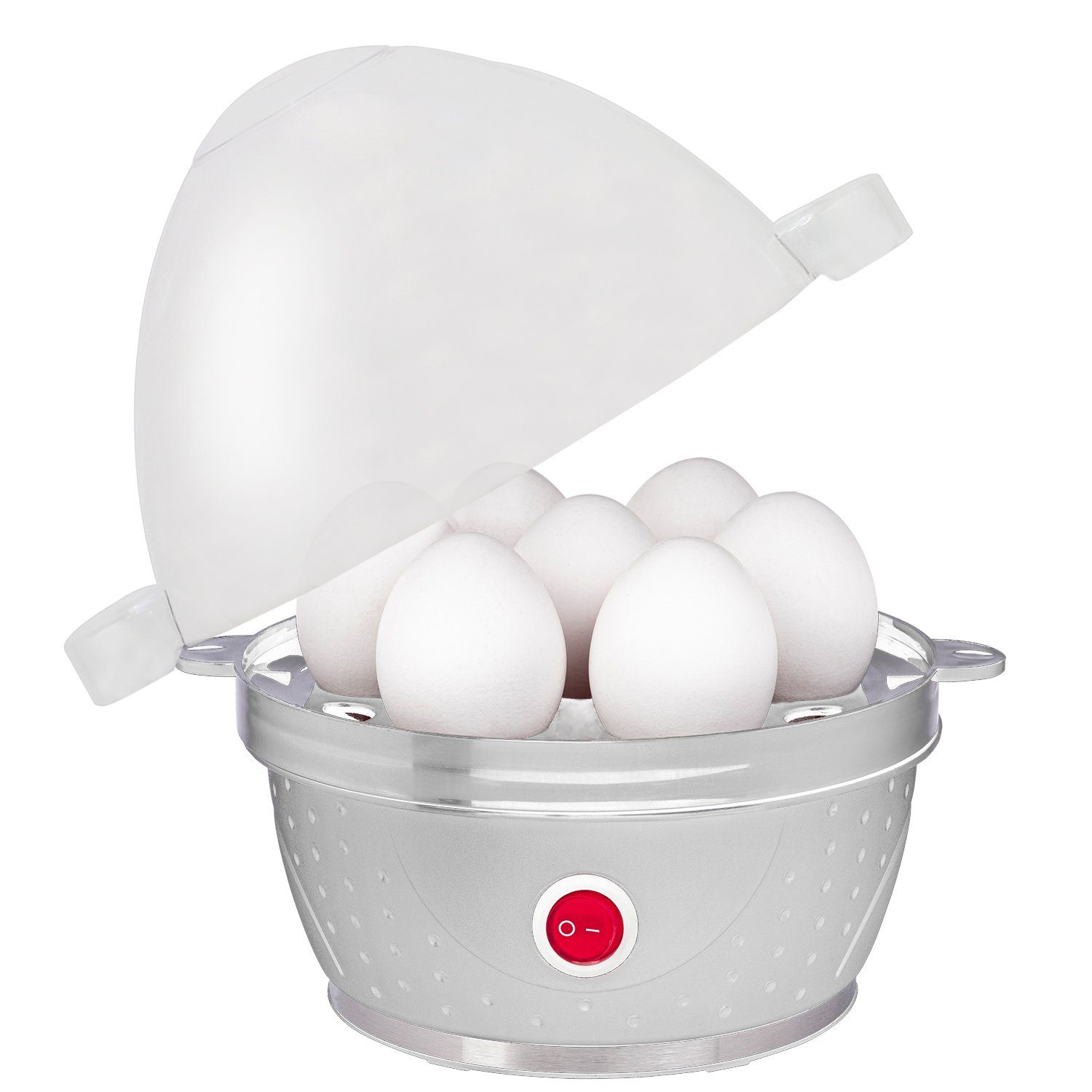 SLABO Eierkocher Elektrischer Eierkocher 1 Ei - 7 Eier, Eierstecher, BPA  Frei - WEIẞ, Anzahl Eier: 7